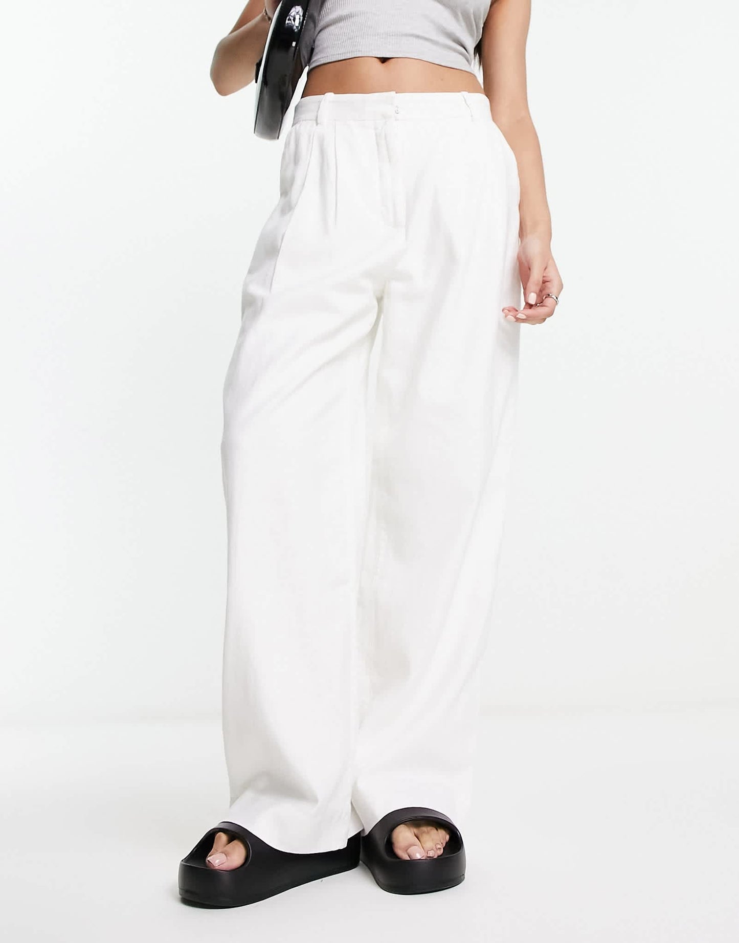 Abercrombie & Fitch linen tailored trousers in white - ASOS Sample Sale