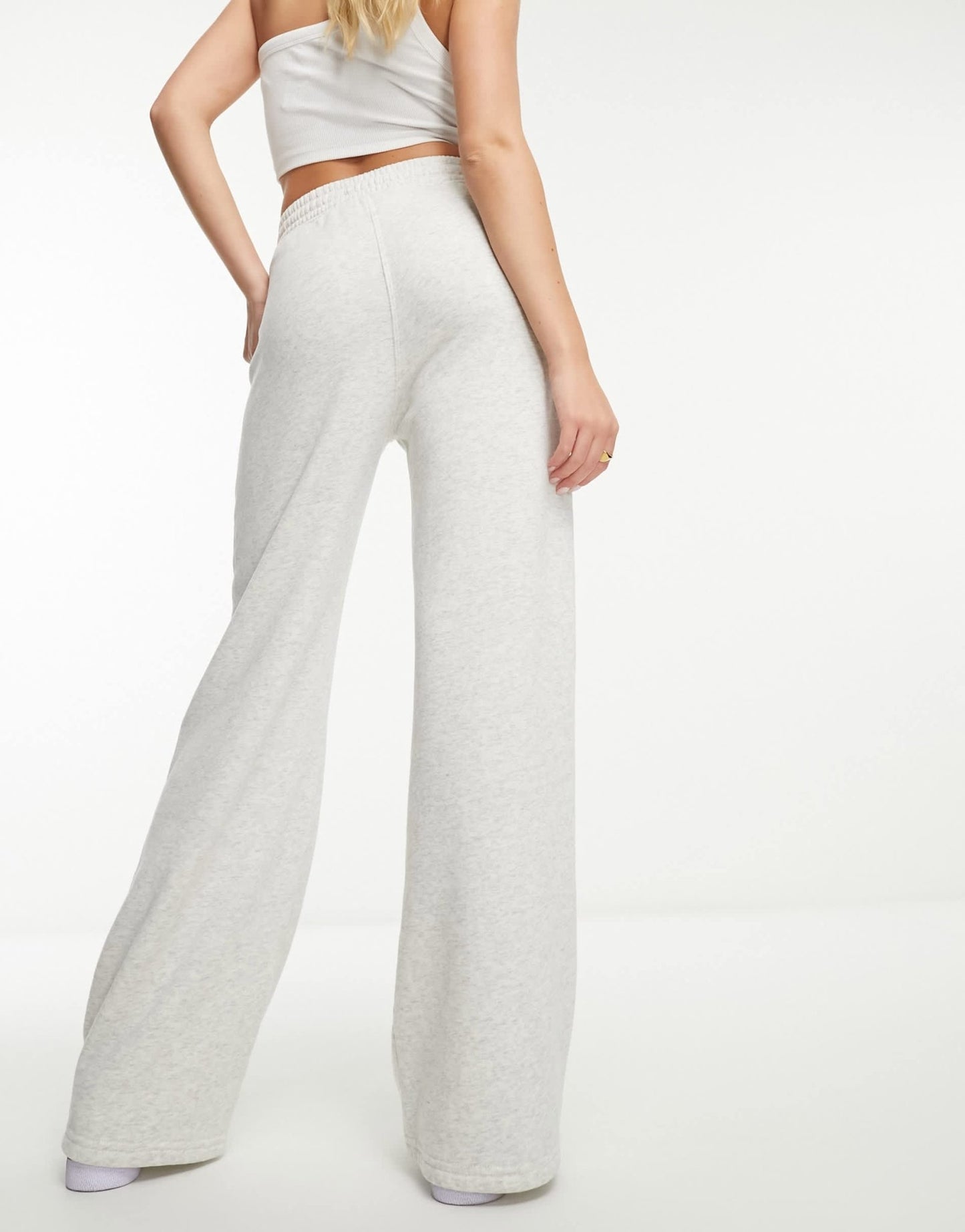 Abercrombie & Fitch logo wide leg joggers in grey - ASOS Sample Sale