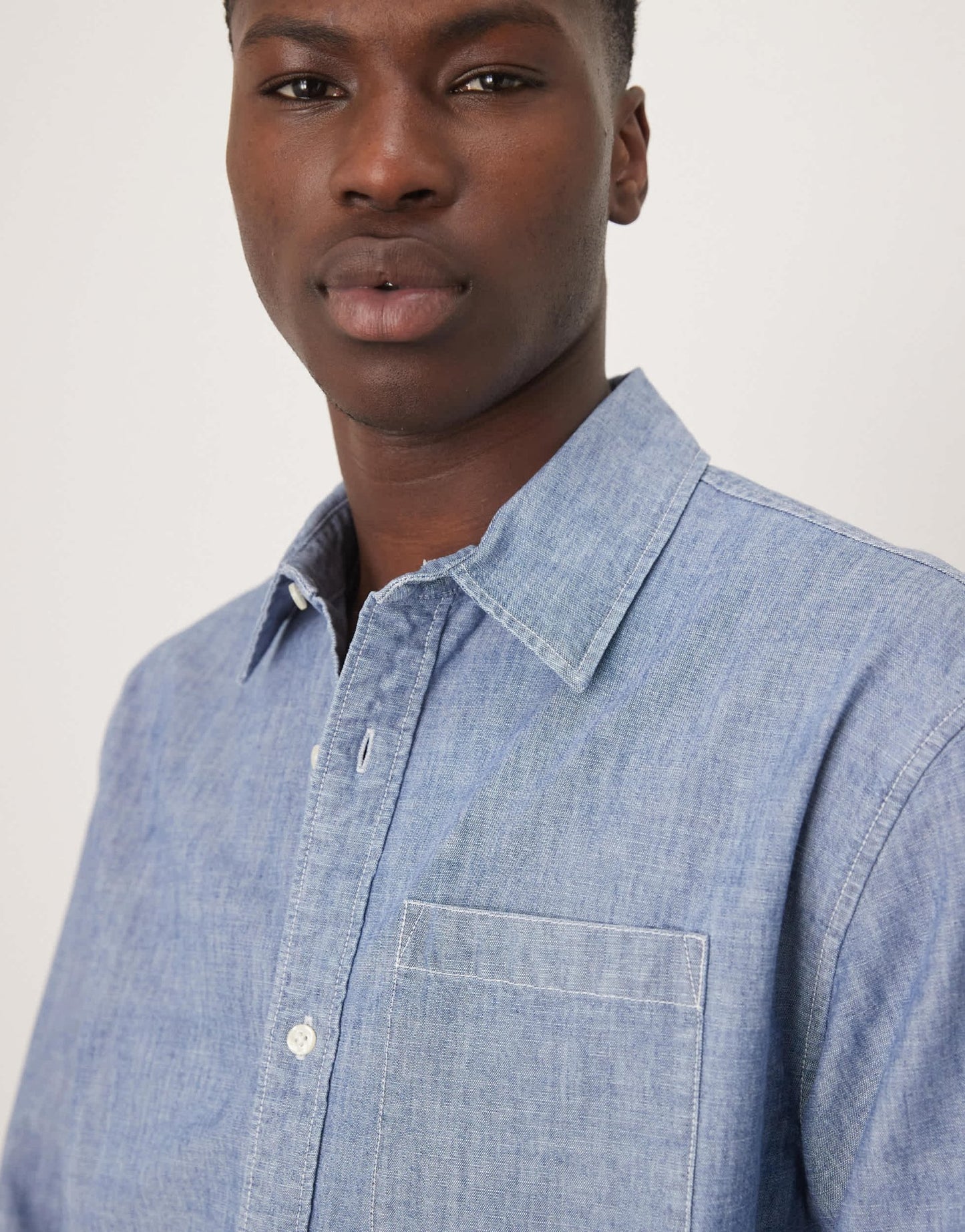 Abercrombie & Fitch long sleeve denim shirt in indigo - ASOS Sample Sale
