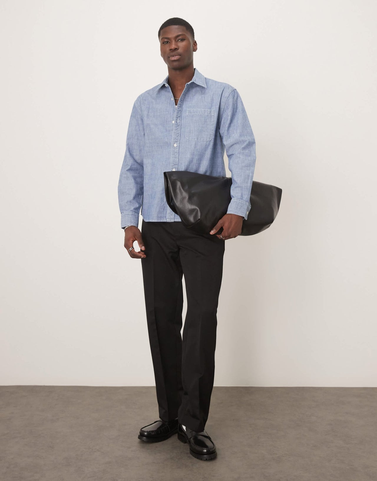 Abercrombie & Fitch long sleeve denim shirt in indigo - ASOS Sample Sale