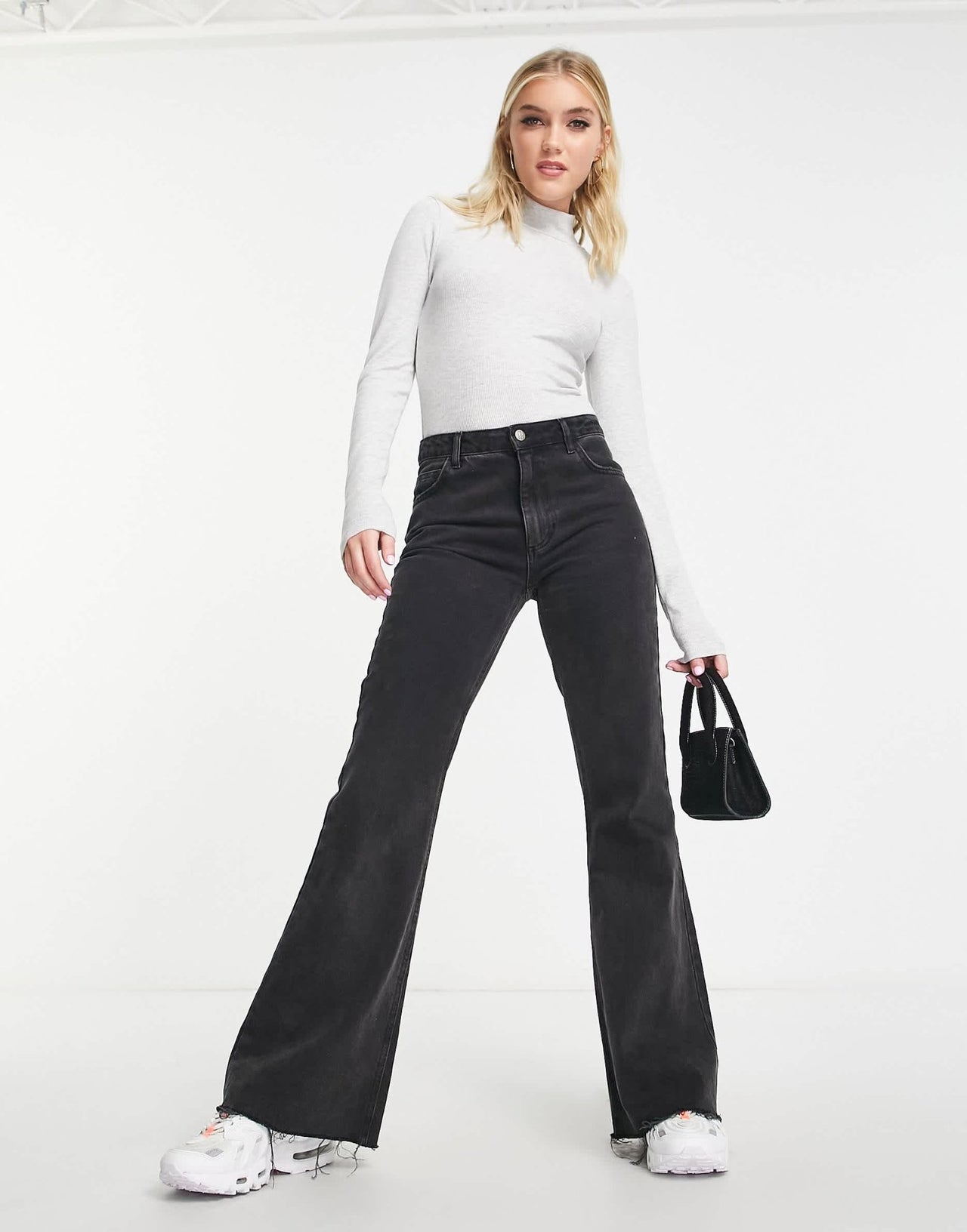 Abercrombie & Fitch long sleeve high neck top in grey - ASOS Sample Sale