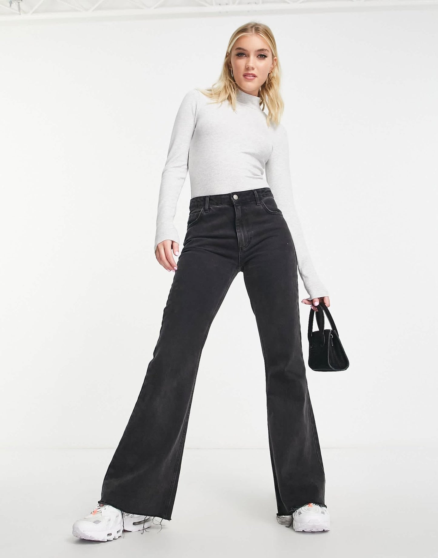 Abercrombie & Fitch long sleeve high neck top in grey - ASOS Sample Sale