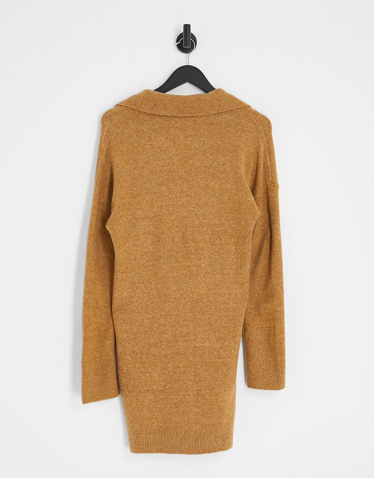 Abercrombie & Fitch long sleeve polo neck mini sweater dress in brown - ASOS Sample Sale