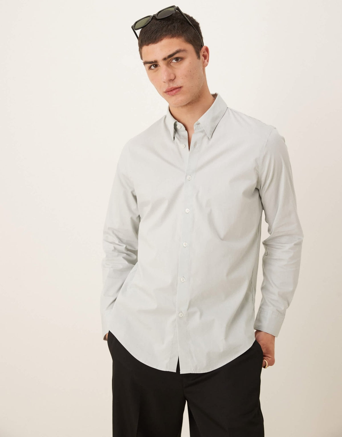 Abercrombie & Fitch long sleeve shirt in light green - ASOS Sample Sale