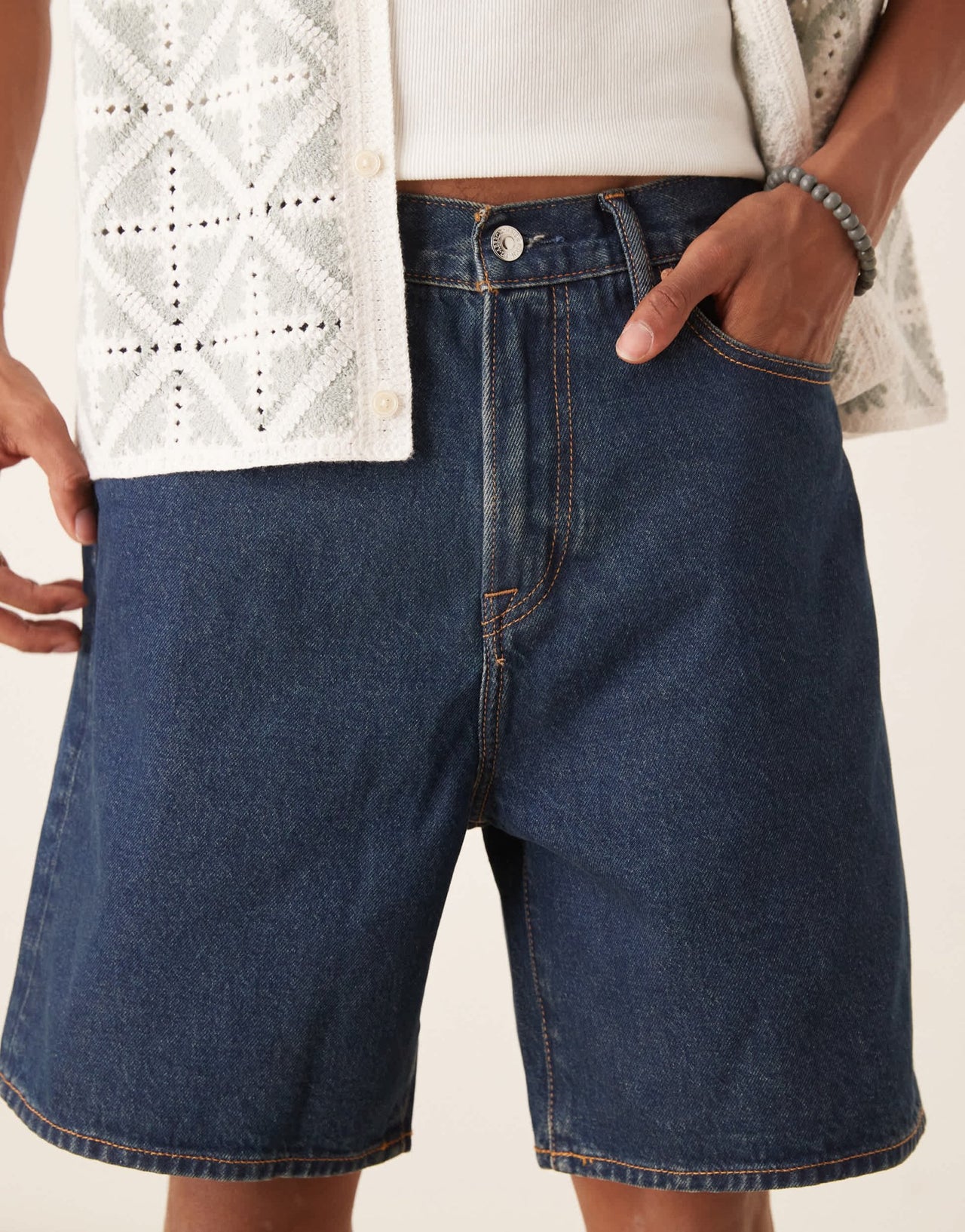 Abercrombie & Fitch loose denim shorts in indigo - ASOS Sample Sale