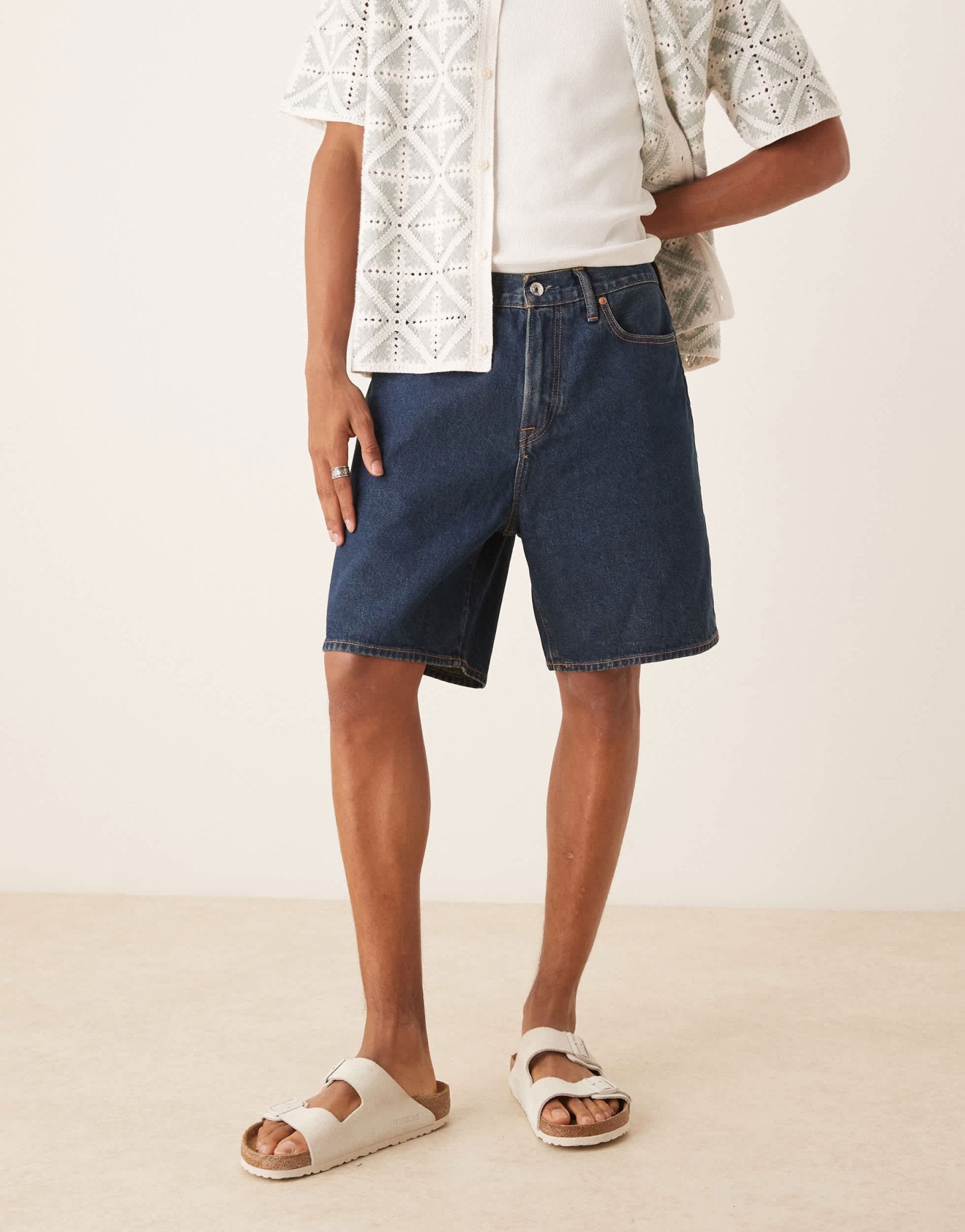 Abercrombie & Fitch loose denim shorts in indigo - ASOS Sample Sale