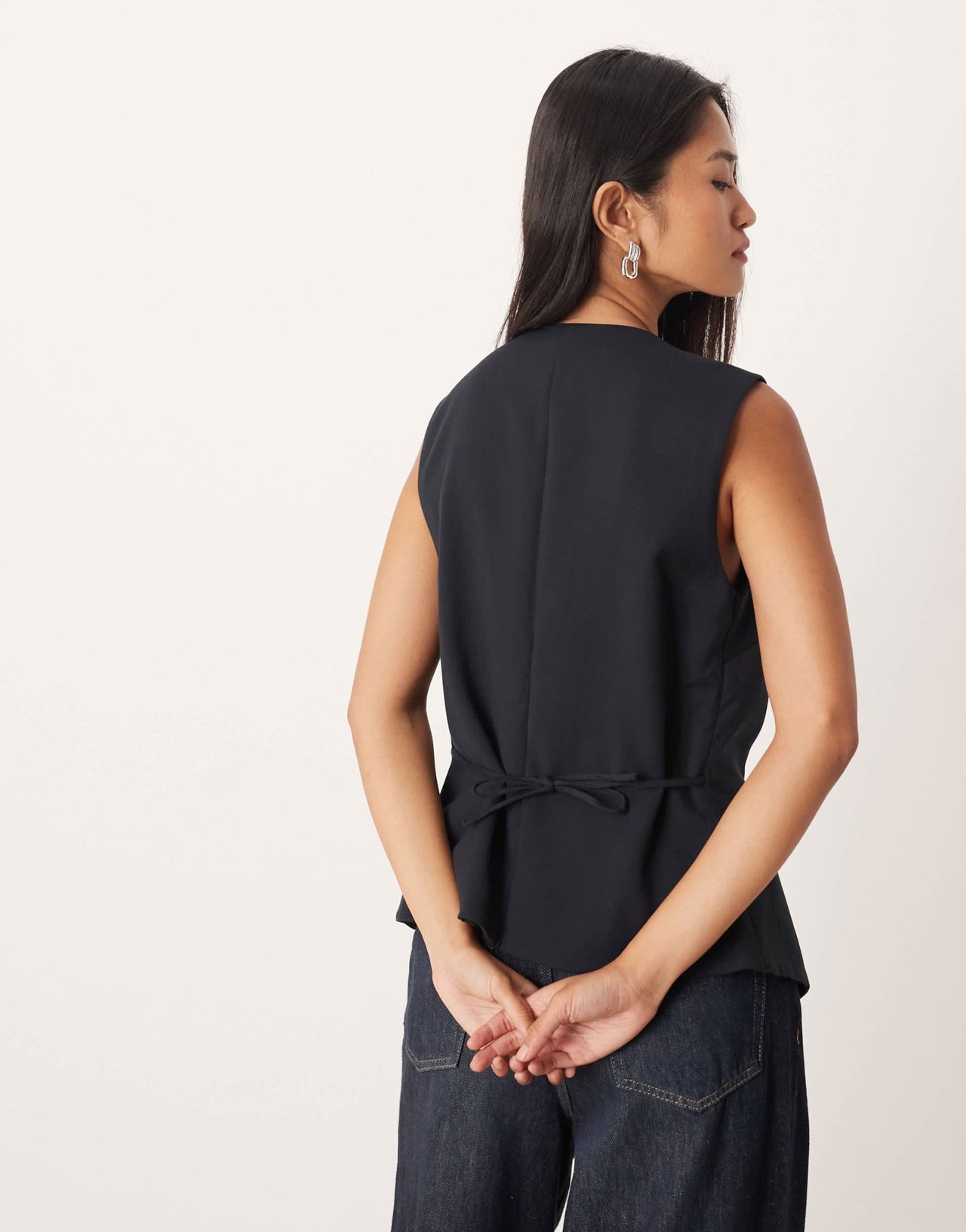 Abercrombie & Fitch low neckline waistcoat in black - ASOS Sample Sale