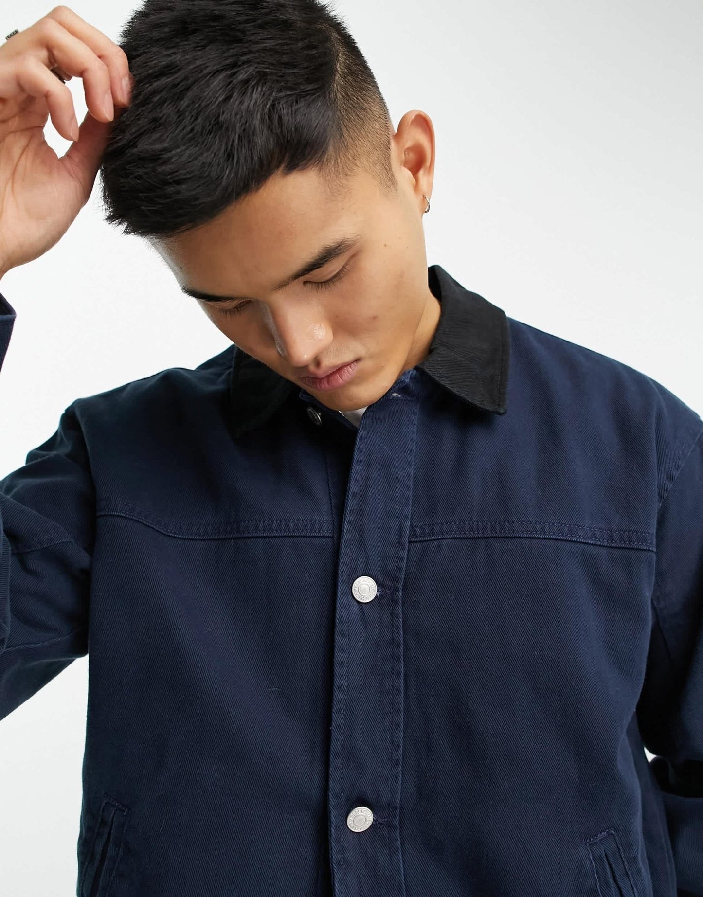 Abercrombie & Fitch mechanic workwear jacket in navy - ASOS Sample Sale