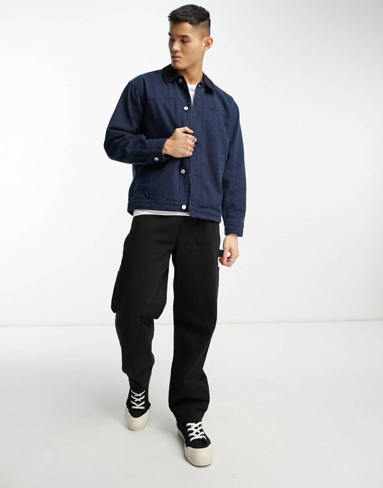 Abercrombie & Fitch mechanic workwear jacket in navy - ASOS Sample Sale