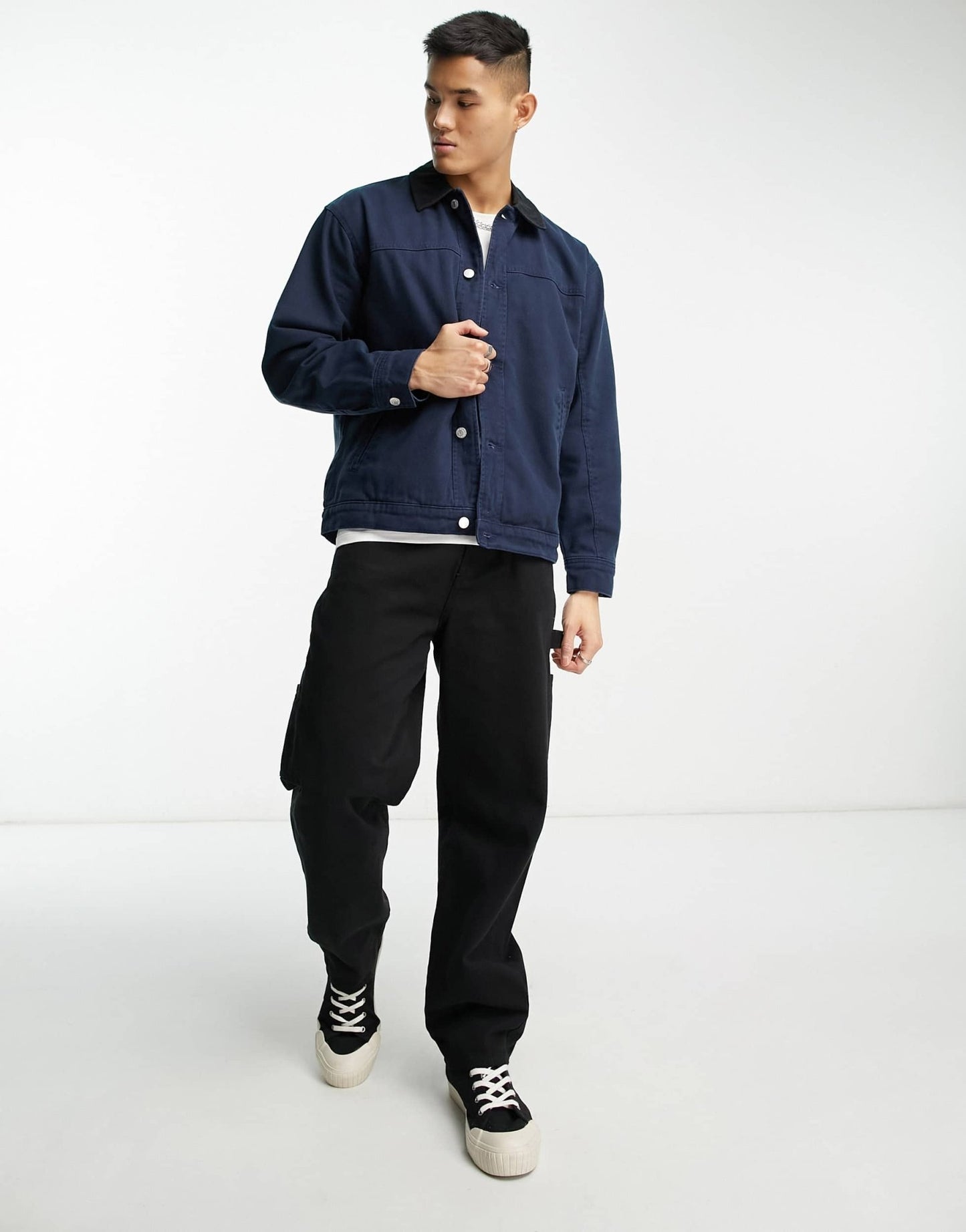 Abercrombie & Fitch mechanic workwear jacket in navy - ASOS Sample Sale