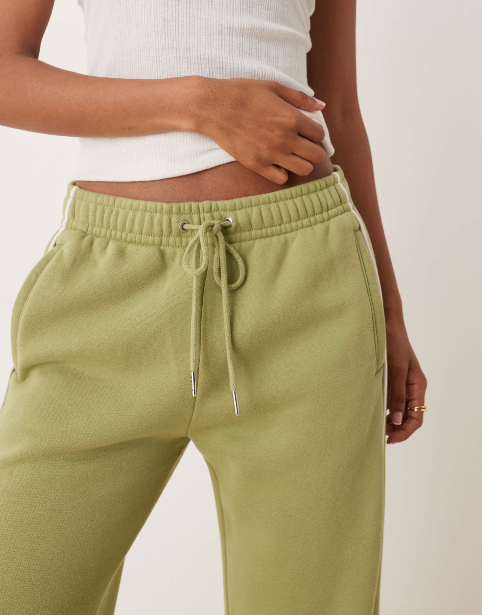 Abercrombie & Fitch mid rise wide leg jogger in sage green - ASOS Sample Sale
