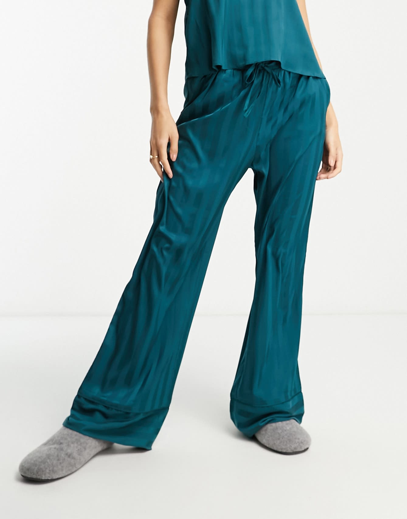 Abercrombie & Fitch mix & match satin pyjama bottoms in teal - ASOS Sample Sale