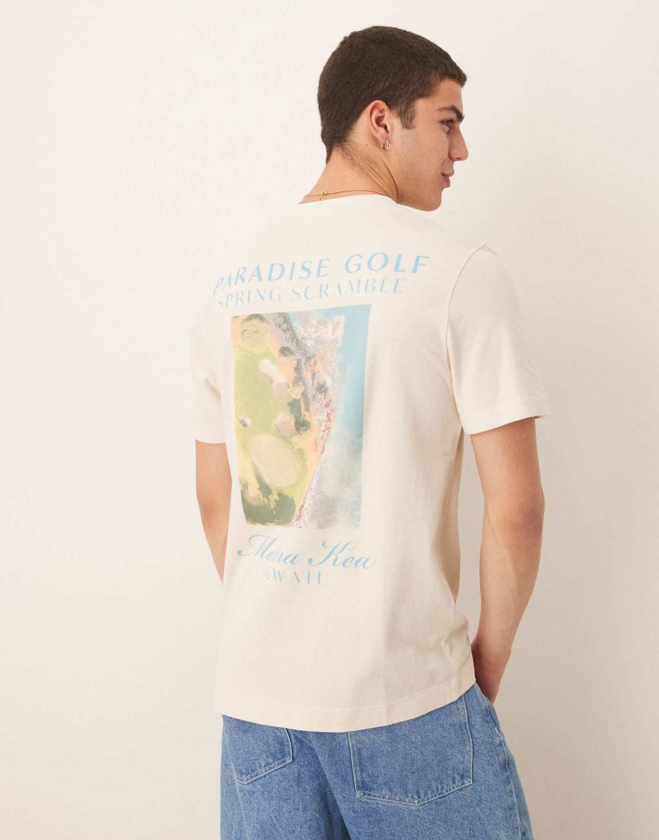 Abercrombie & Fitch motif back print classic t-shirt in beige - ASOS Sample Sale