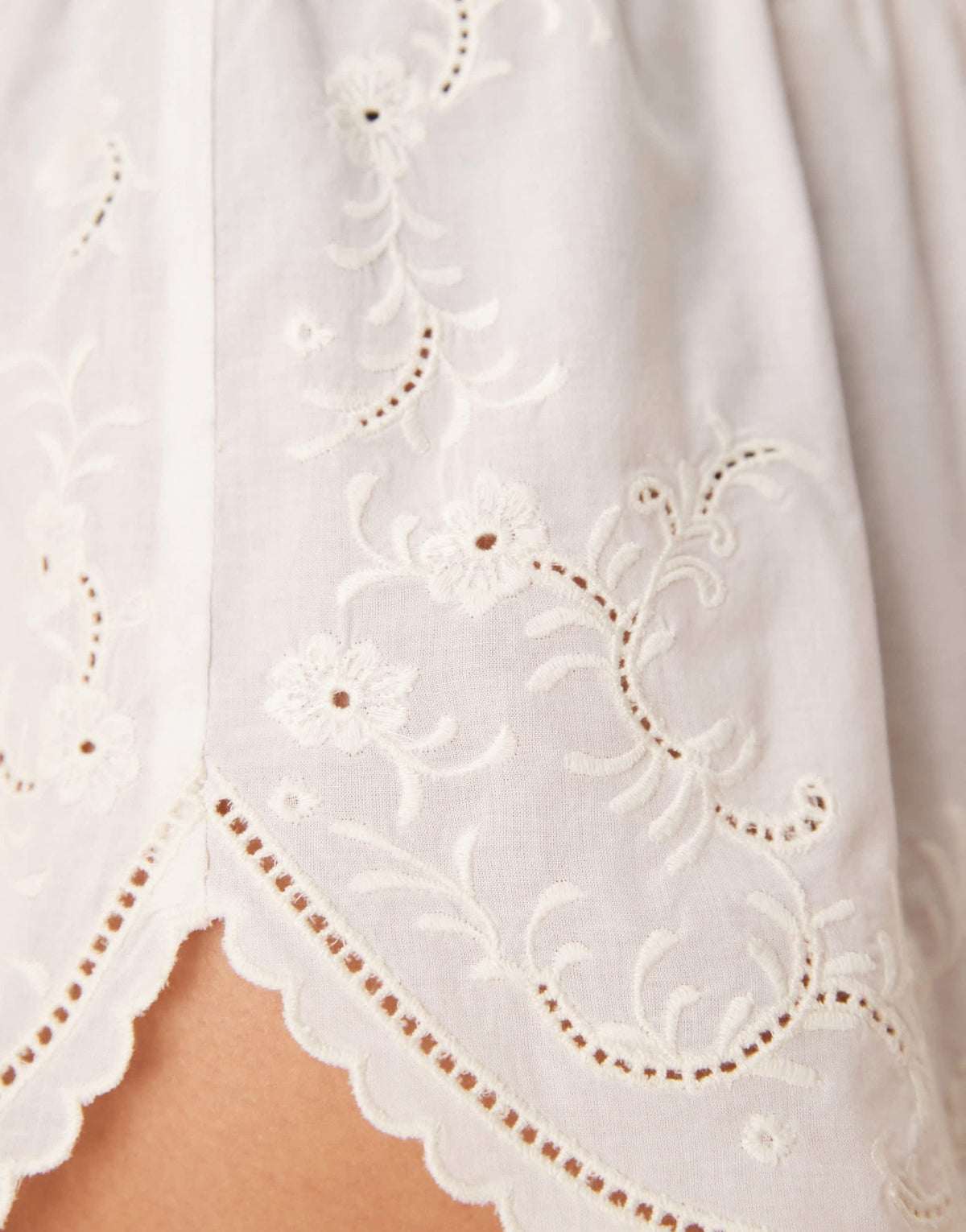 Abercrombie & Fitch nightwear scallop trim flippy shorts in white - ASOS Sample Sale