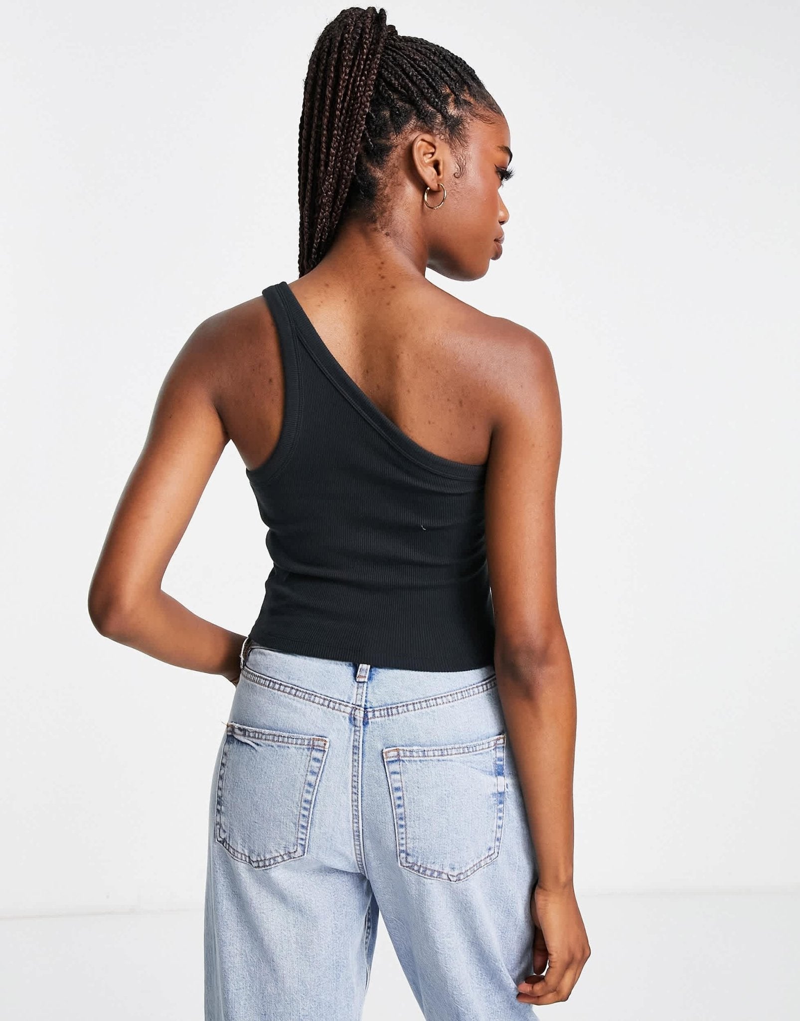 Abercrombie & Fitch on shoulder four way tank top in black - ASOS Sample Sale