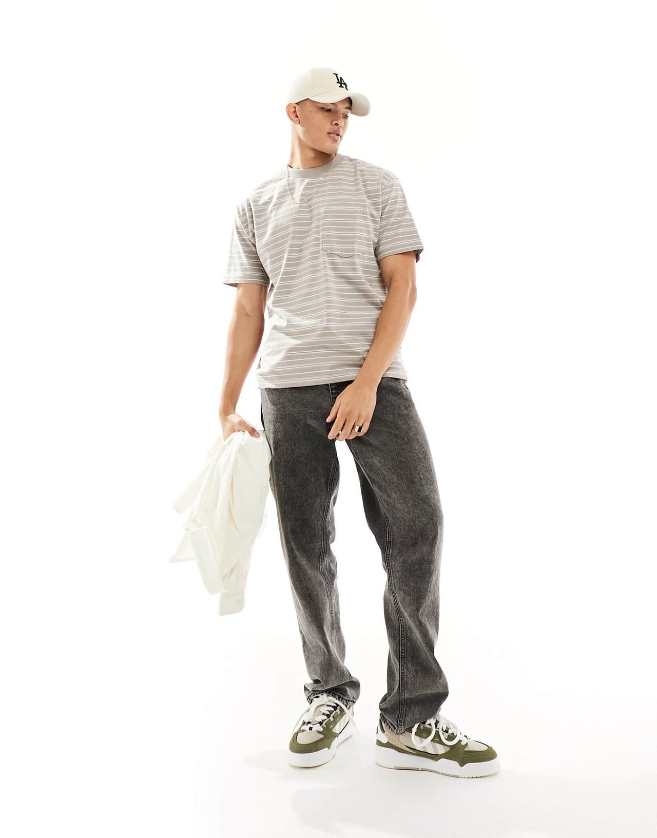 Abercrombie & Fitch oversized striped t-shirt in brown - ASOS Sample Sale