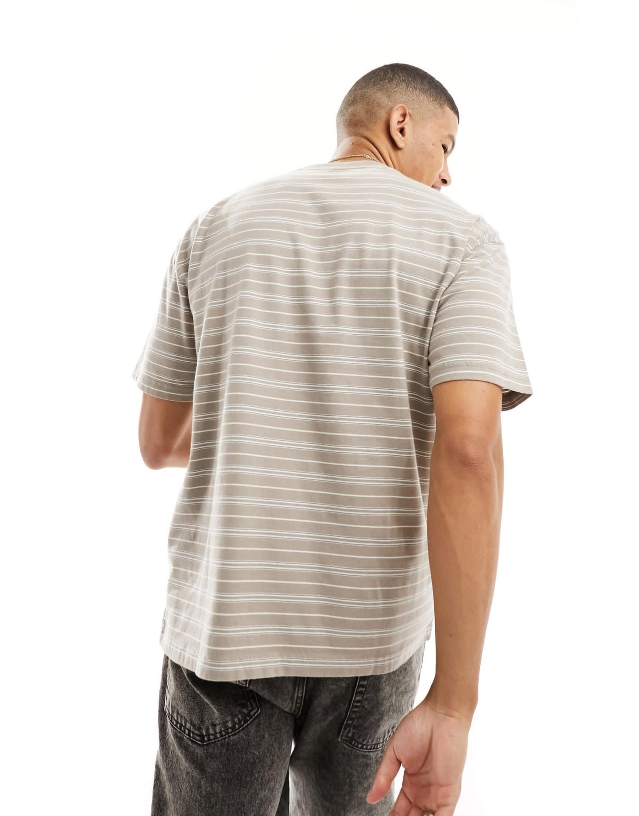 Abercrombie & Fitch oversized striped t-shirt in brown - ASOS Sample Sale