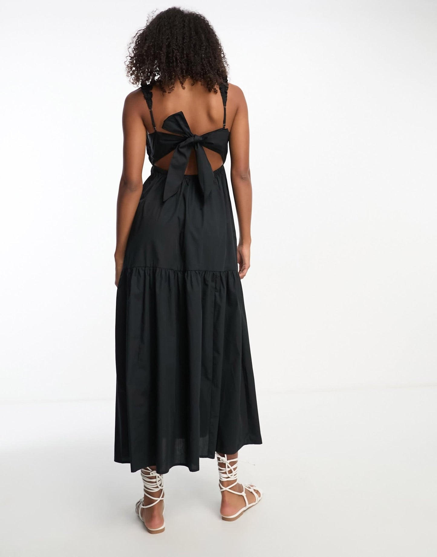 Abercrombie & Fitch poplin maxi dress in black - ASOS Sample Sale
