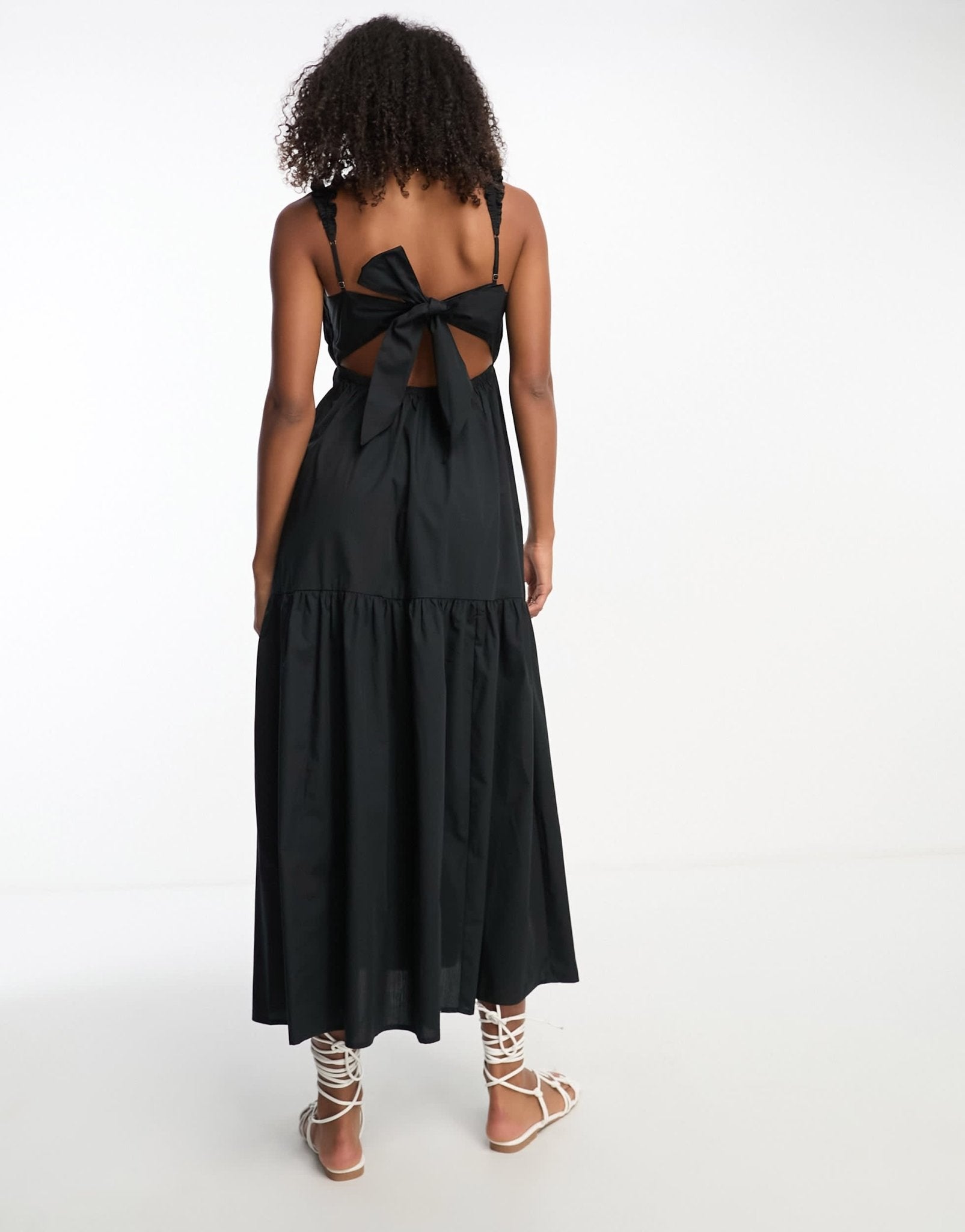 Abercrombie & Fitch poplin maxi dress in black - ASOS Sample Sale