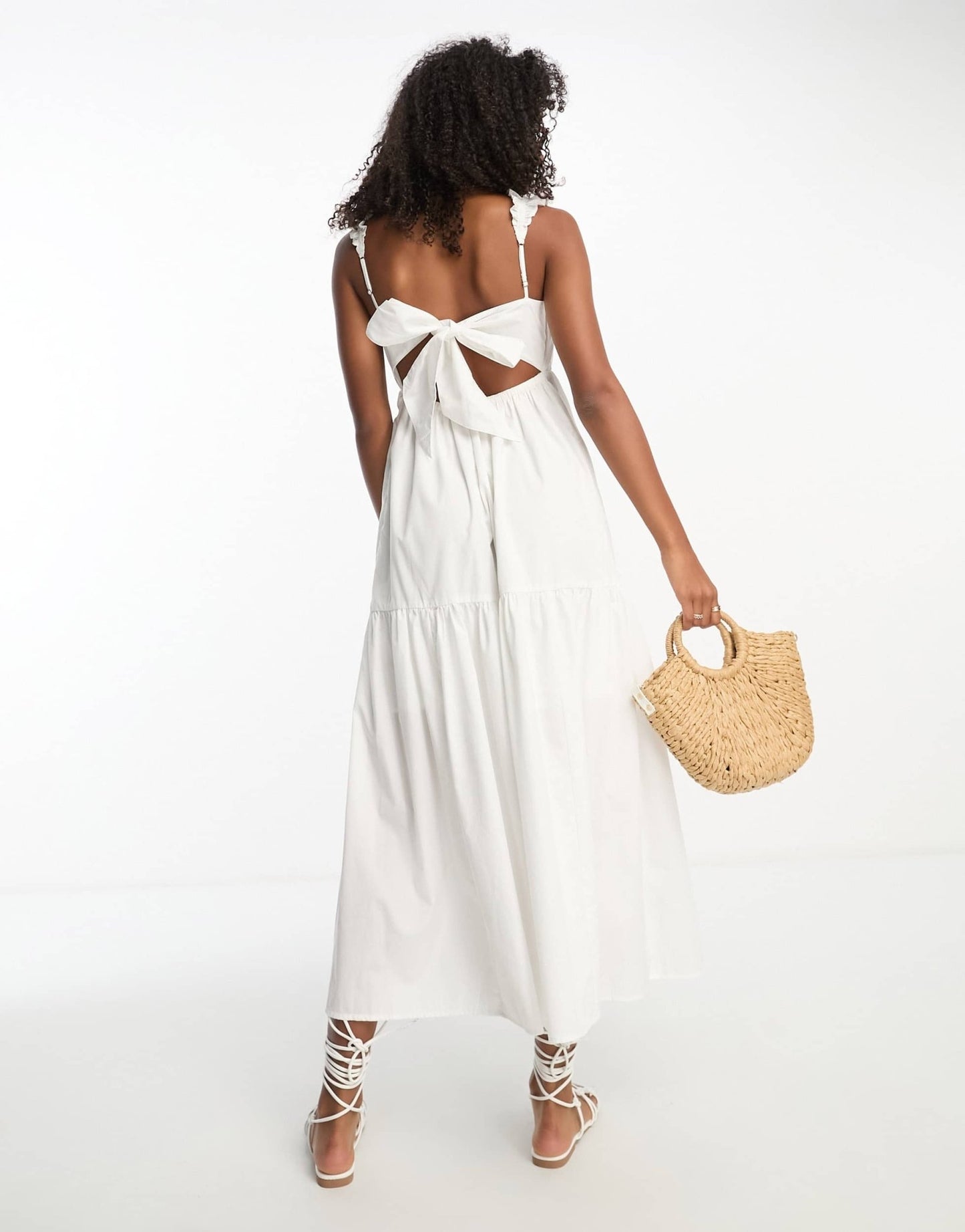 Abercrombie & Fitch poplin maxi dress in white - ASOS Sample Sale