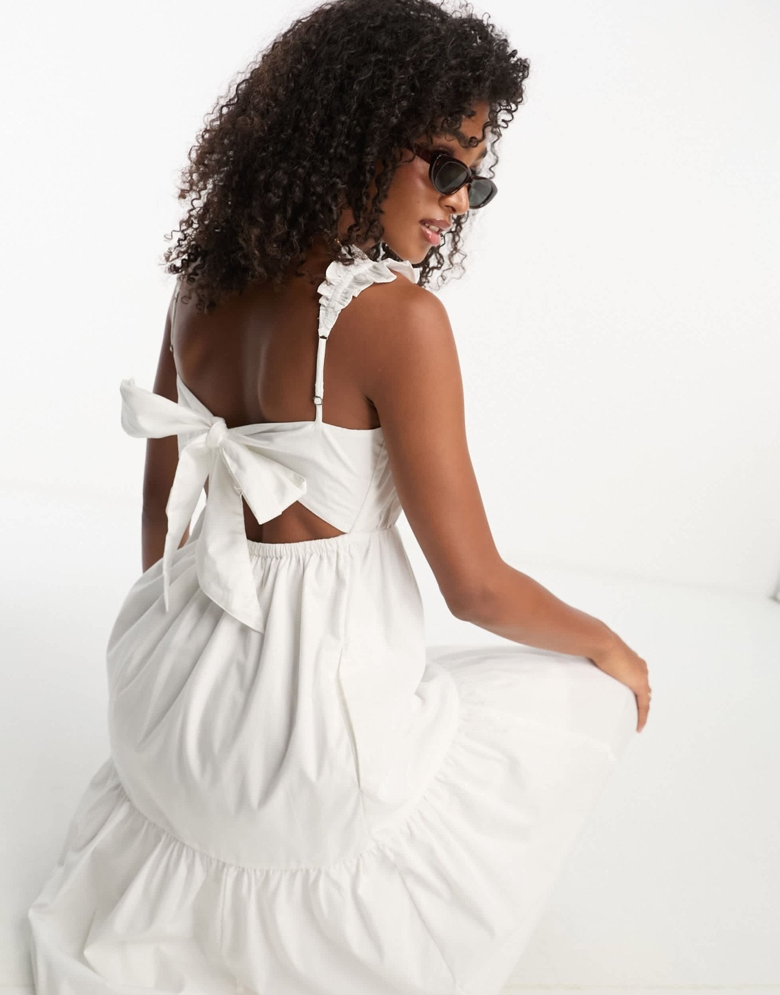Abercrombie & Fitch poplin maxi dress in white - ASOS Sample Sale