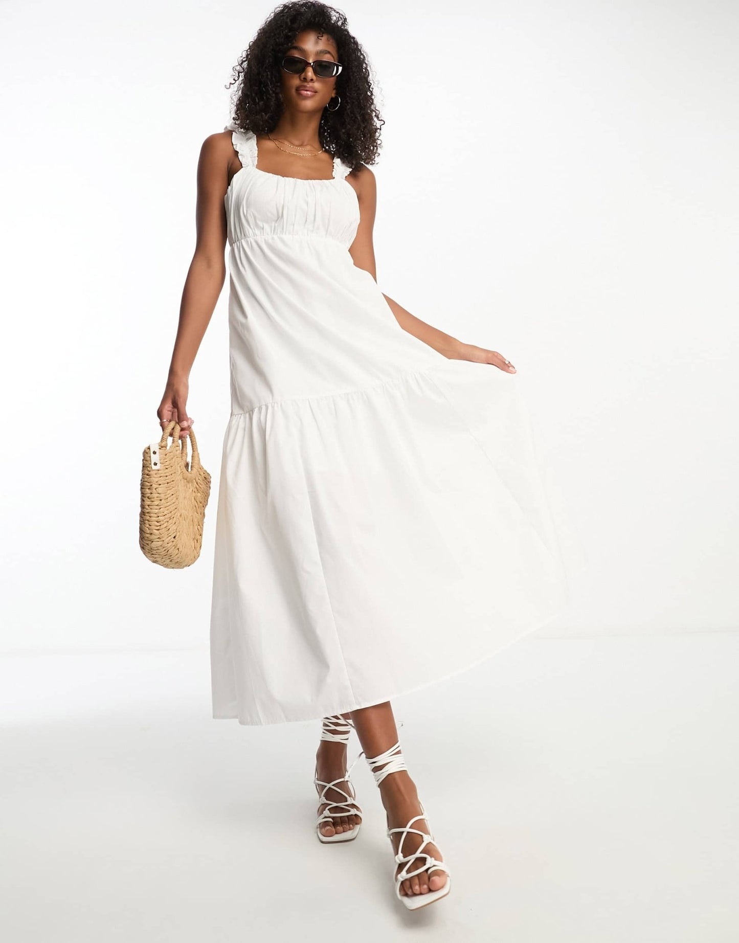 Abercrombie & Fitch poplin maxi dress in white - ASOS Sample Sale