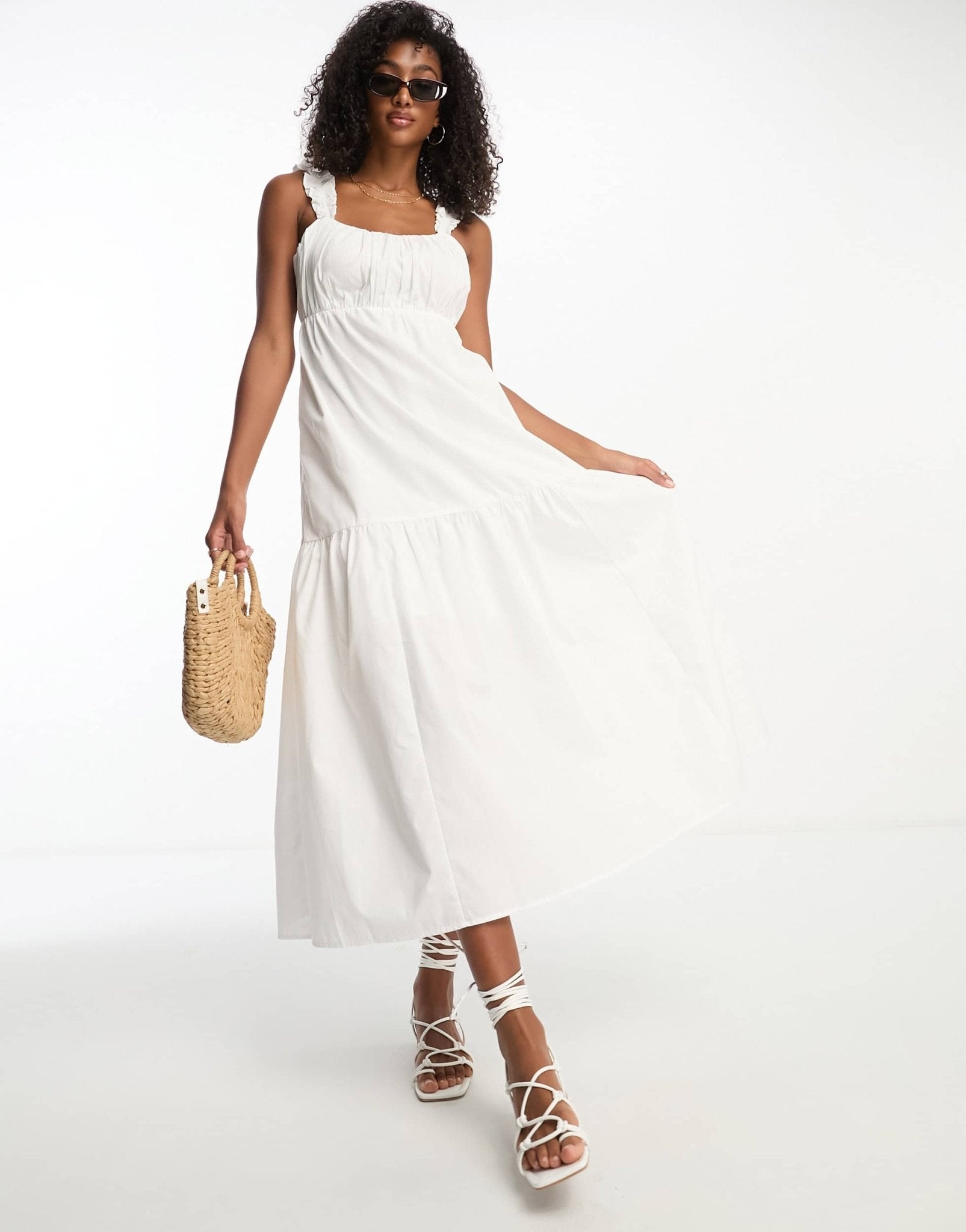 Abercrombie & Fitch poplin maxi dress in white - ASOS Sample Sale