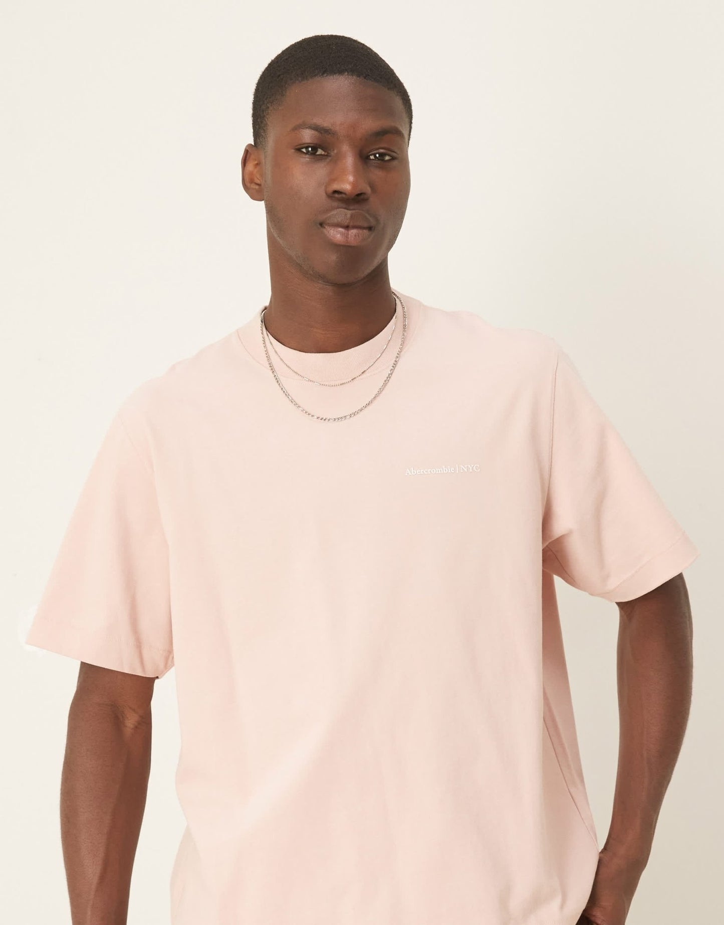 Abercrombie & Fitch premium logo t-shirt in pink - ASOS Sample Sale