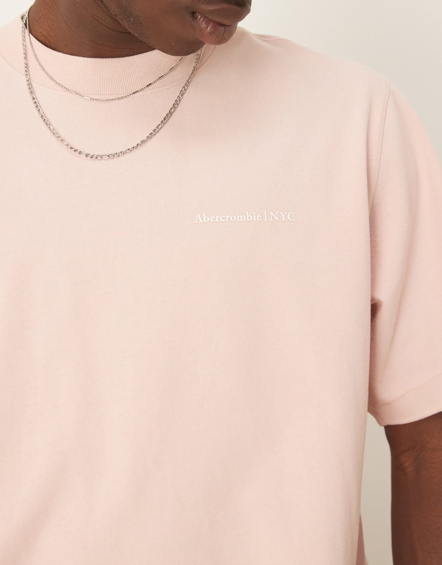 Abercrombie & Fitch premium logo t-shirt in pink - ASOS Sample Sale
