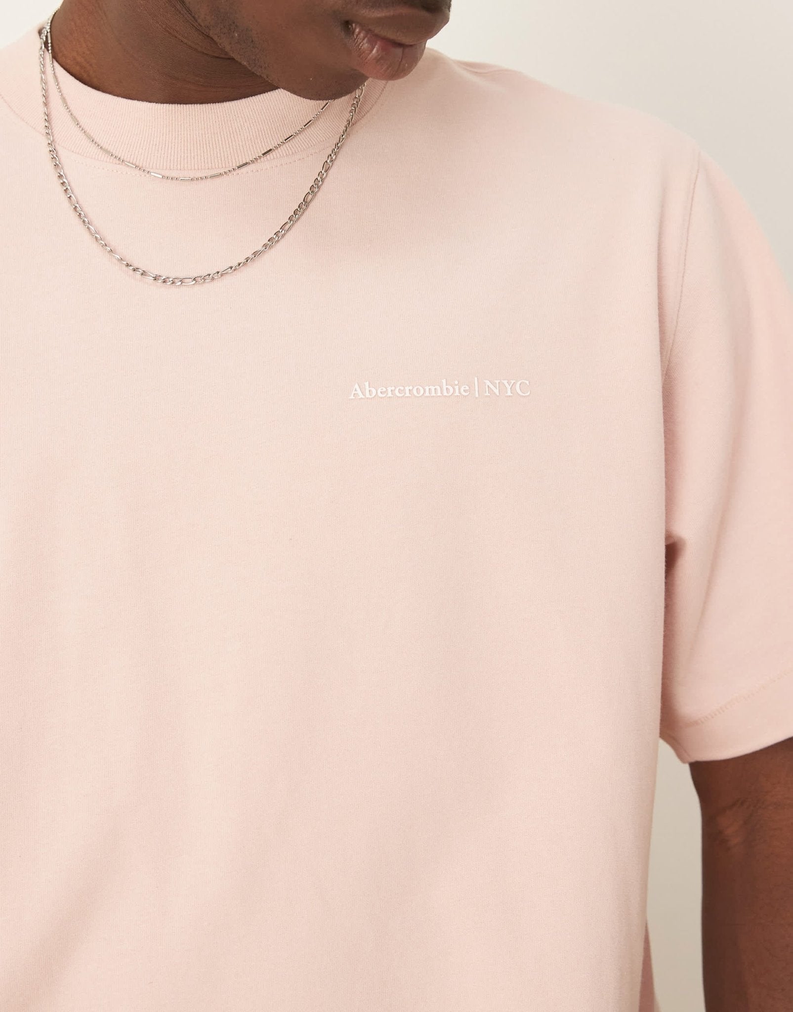 Abercrombie & Fitch premium logo t-shirt in pink - ASOS Sample Sale