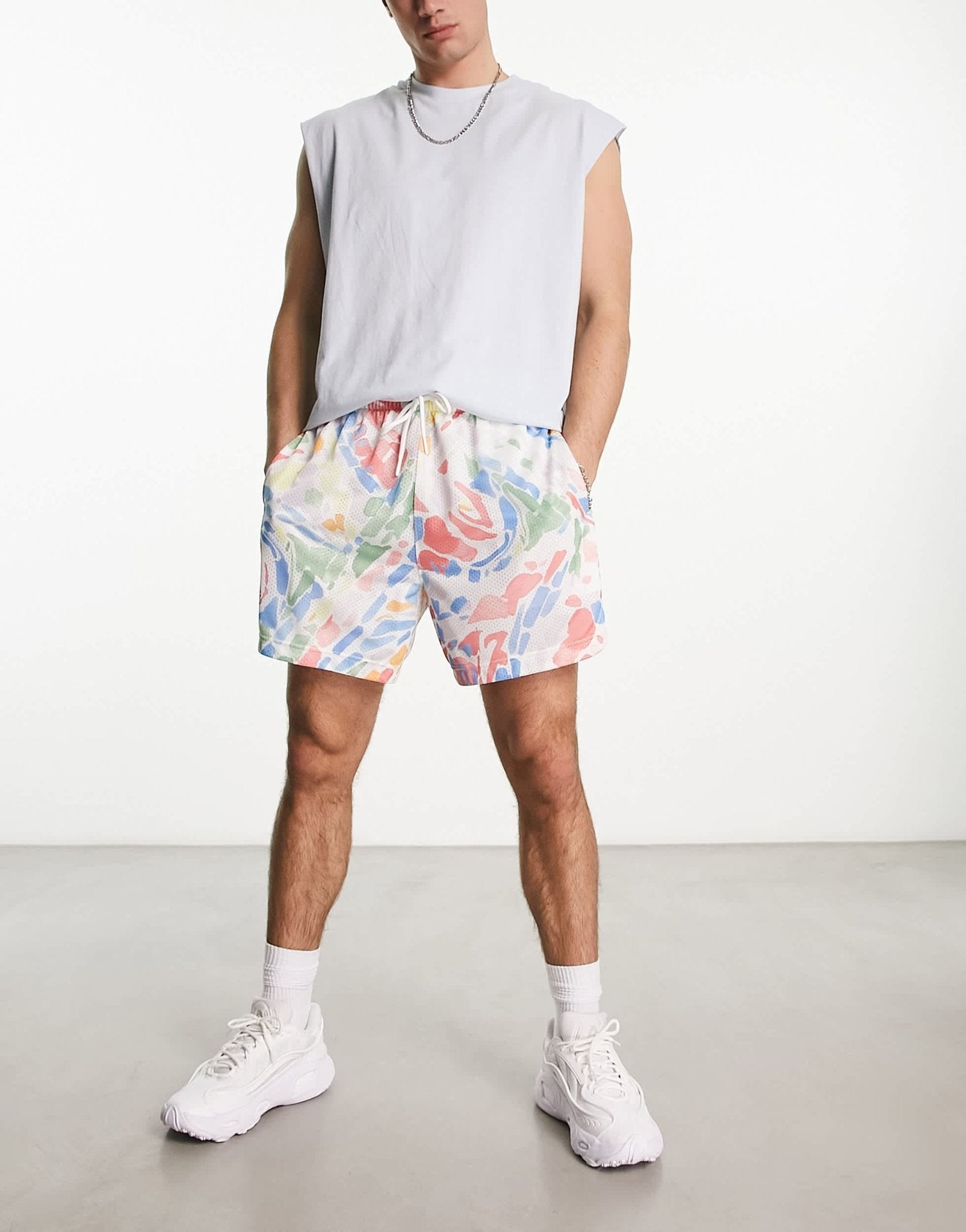 Abercrombie & Fitch Pride rainbow mosaic print mesh shorts in multi - ASOS Sample Sale