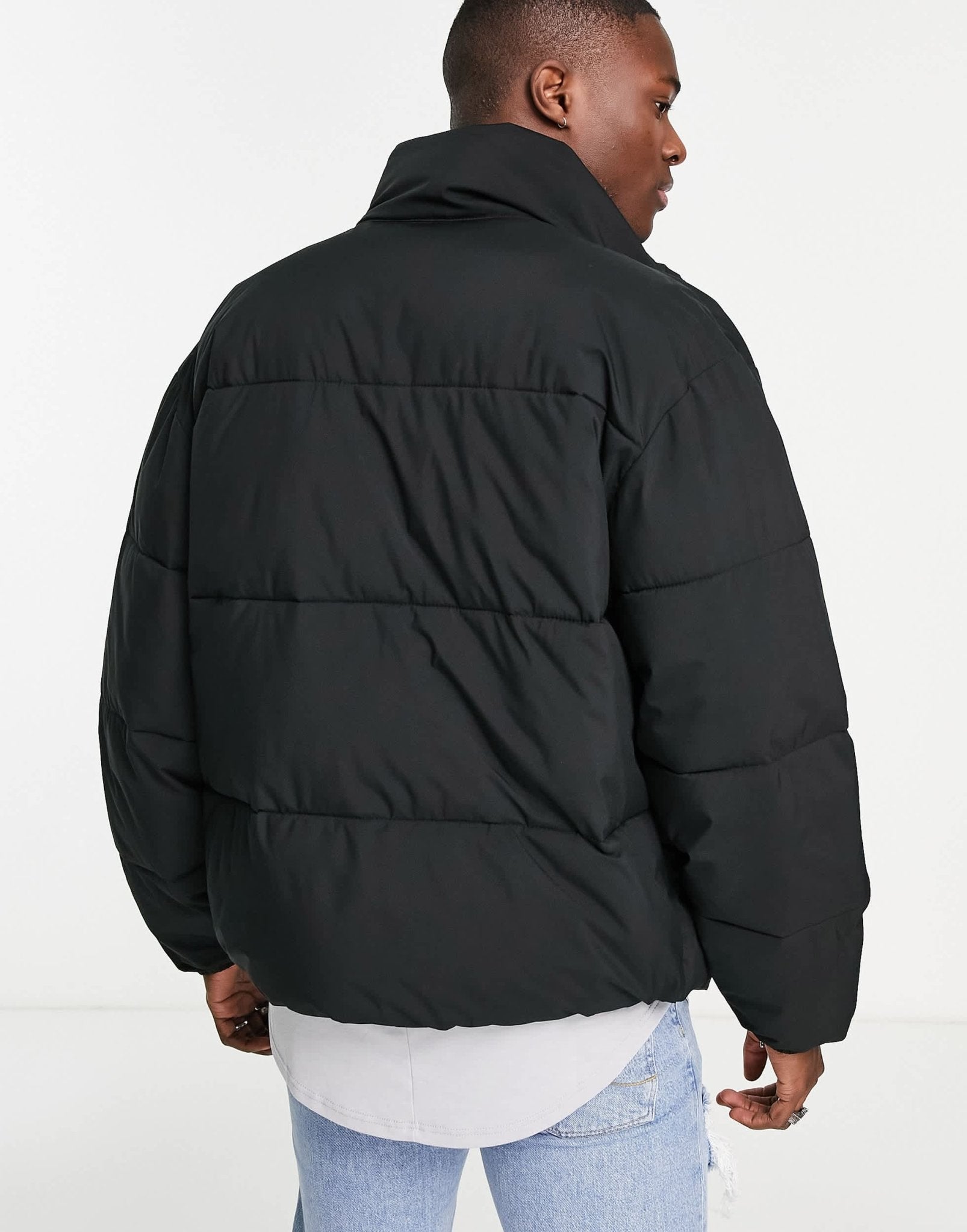 Abercrombie & Fitch relaxed fit heavy puffer jacket in black - ASOS Sample Sale
