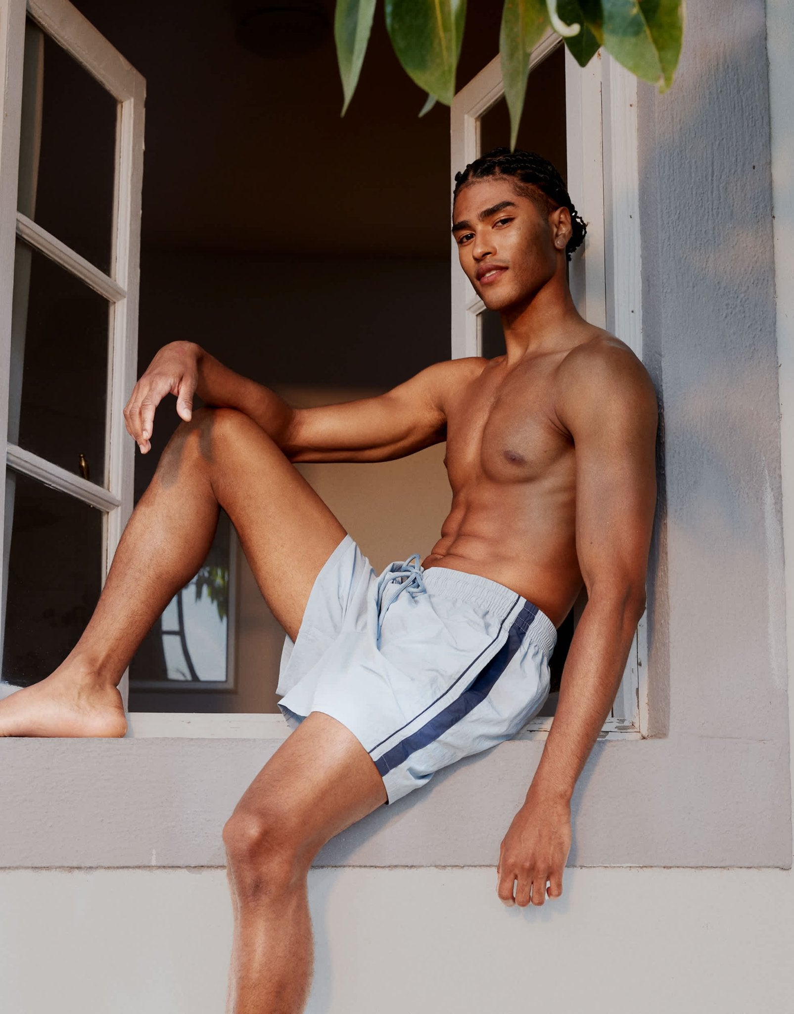 Abercrombie & Fitch relaxed short with contrast side stripe in navy - ASOS Sample Sale