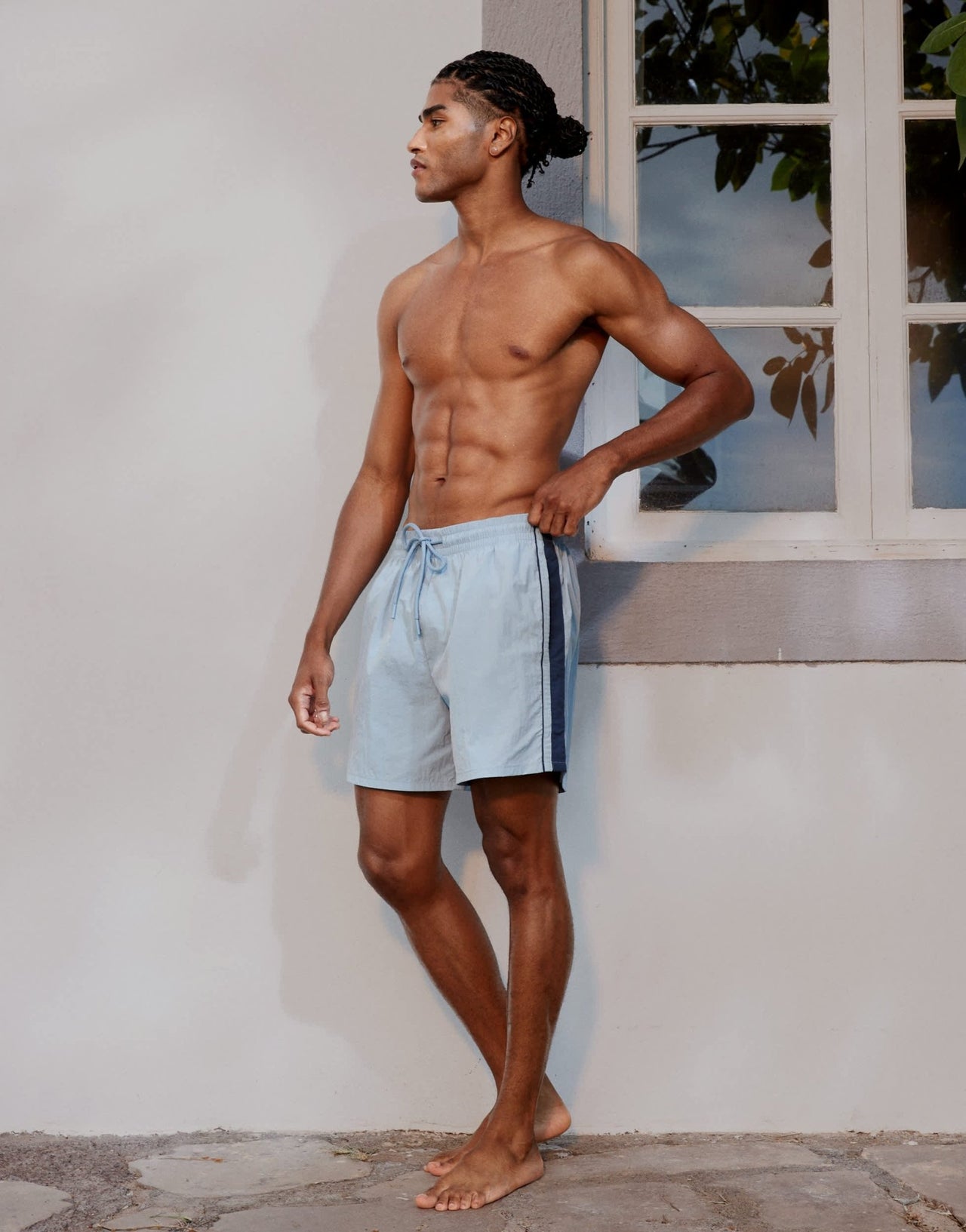 Abercrombie & Fitch relaxed short with contrast side stripe in navy - ASOS Sample Sale