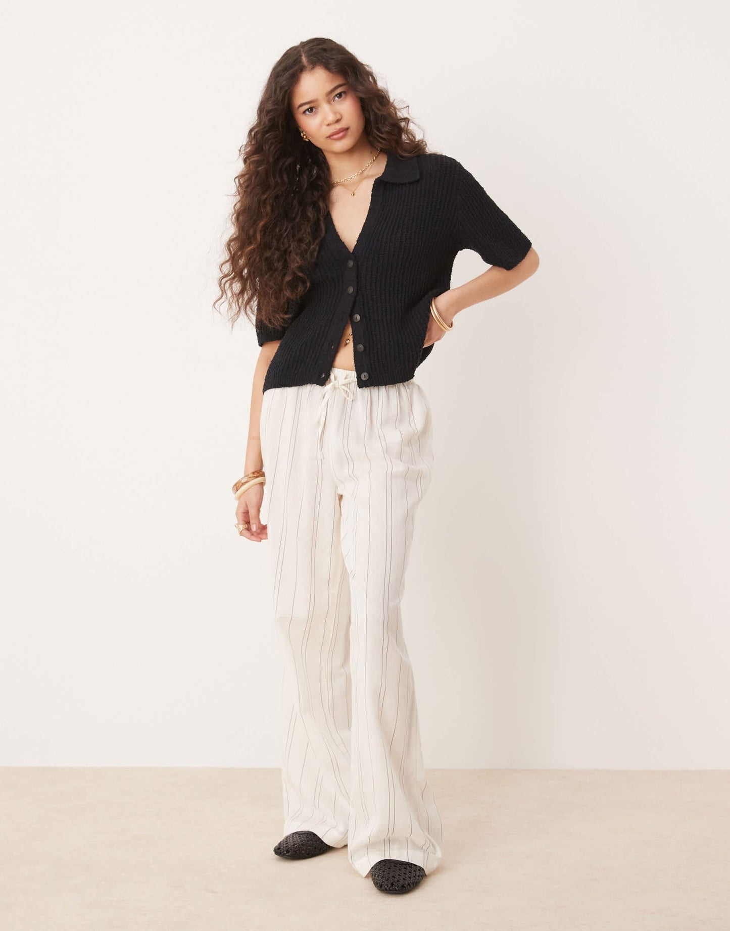 Abercrombie & Fitch short sleeve crochet cardigan in black - ASOS Sample Sale