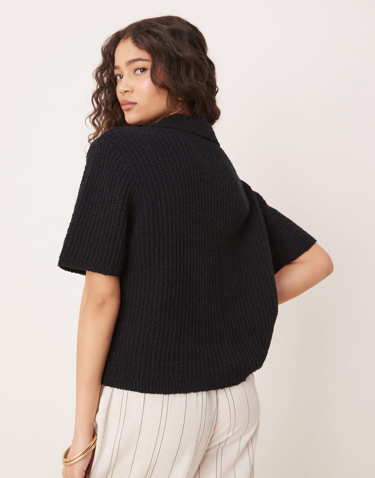 Abercrombie & Fitch short sleeve crochet cardigan in black - ASOS Sample Sale