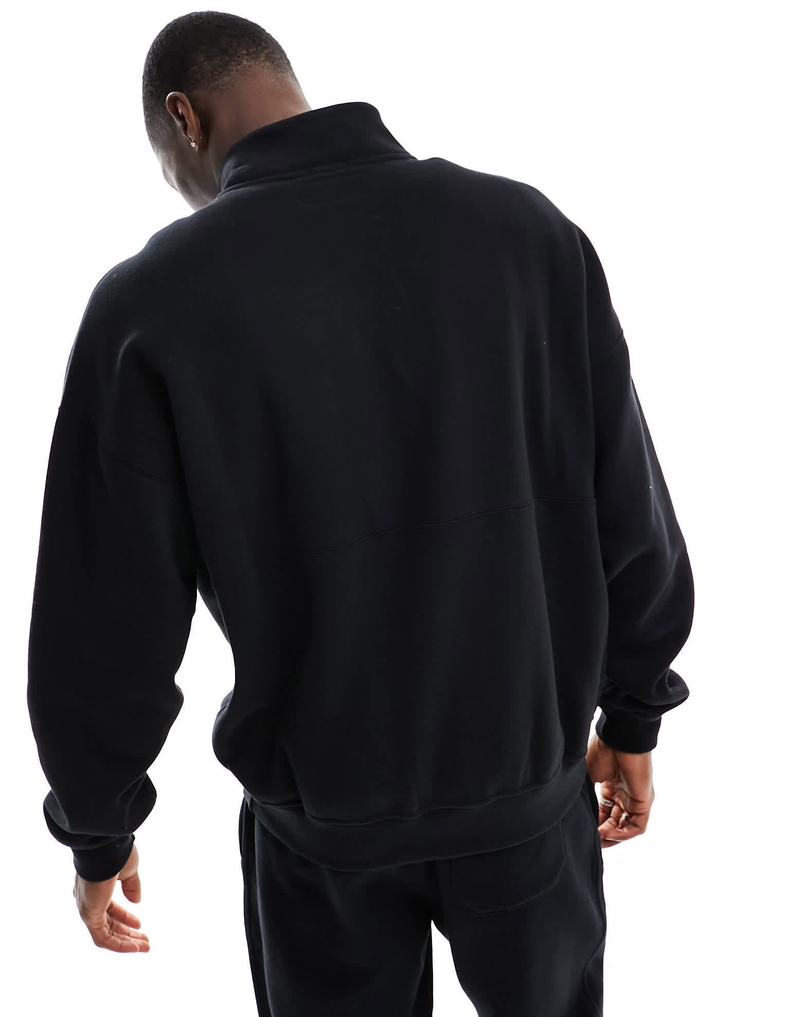 Abercrombie & Fitch ski badge oversized half zip sweatshirt in black co - ord - ASOS Sample Sale