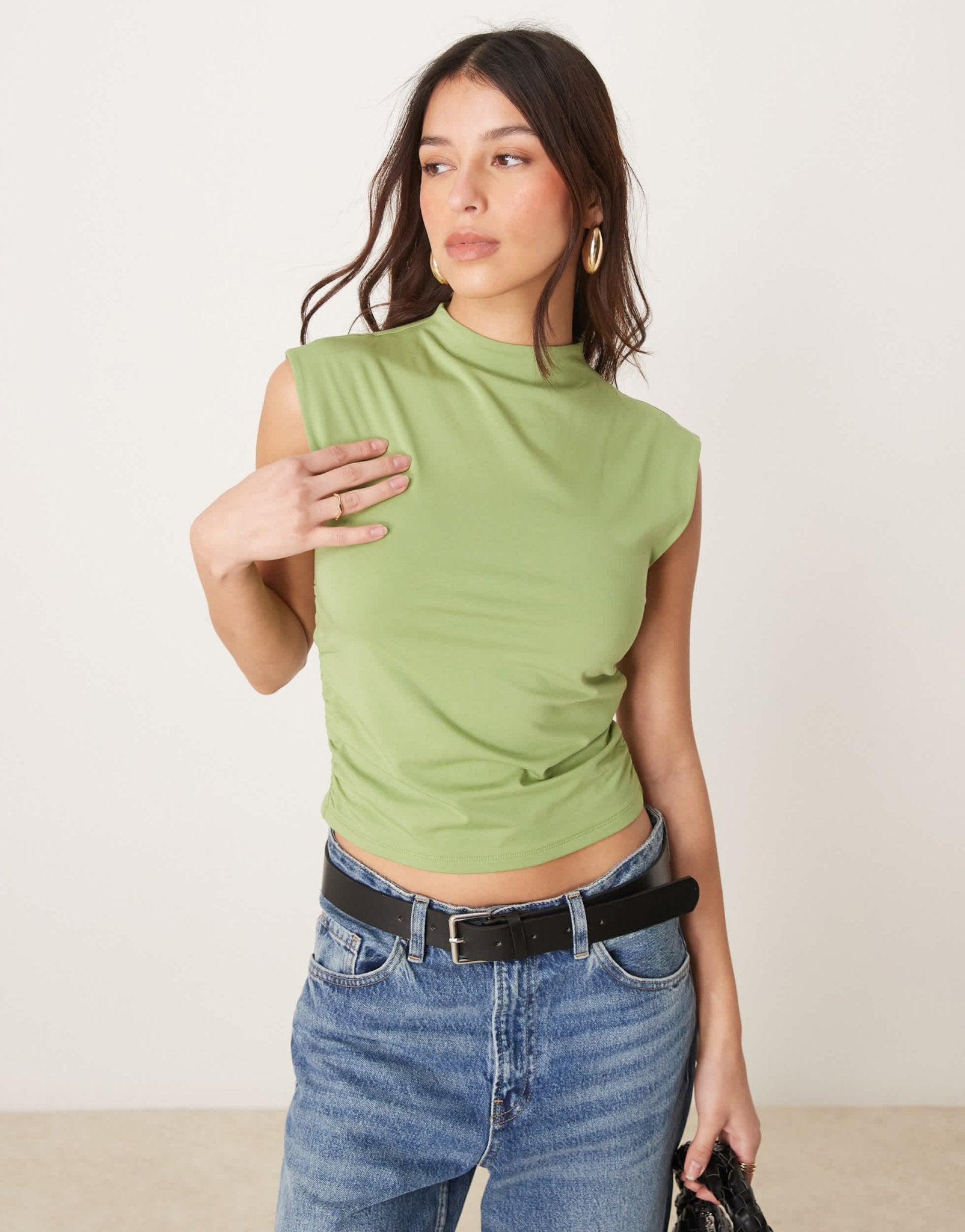 Abercrombie & Fitch sleeveless mock neck top in green - ASOS Sample Sale
