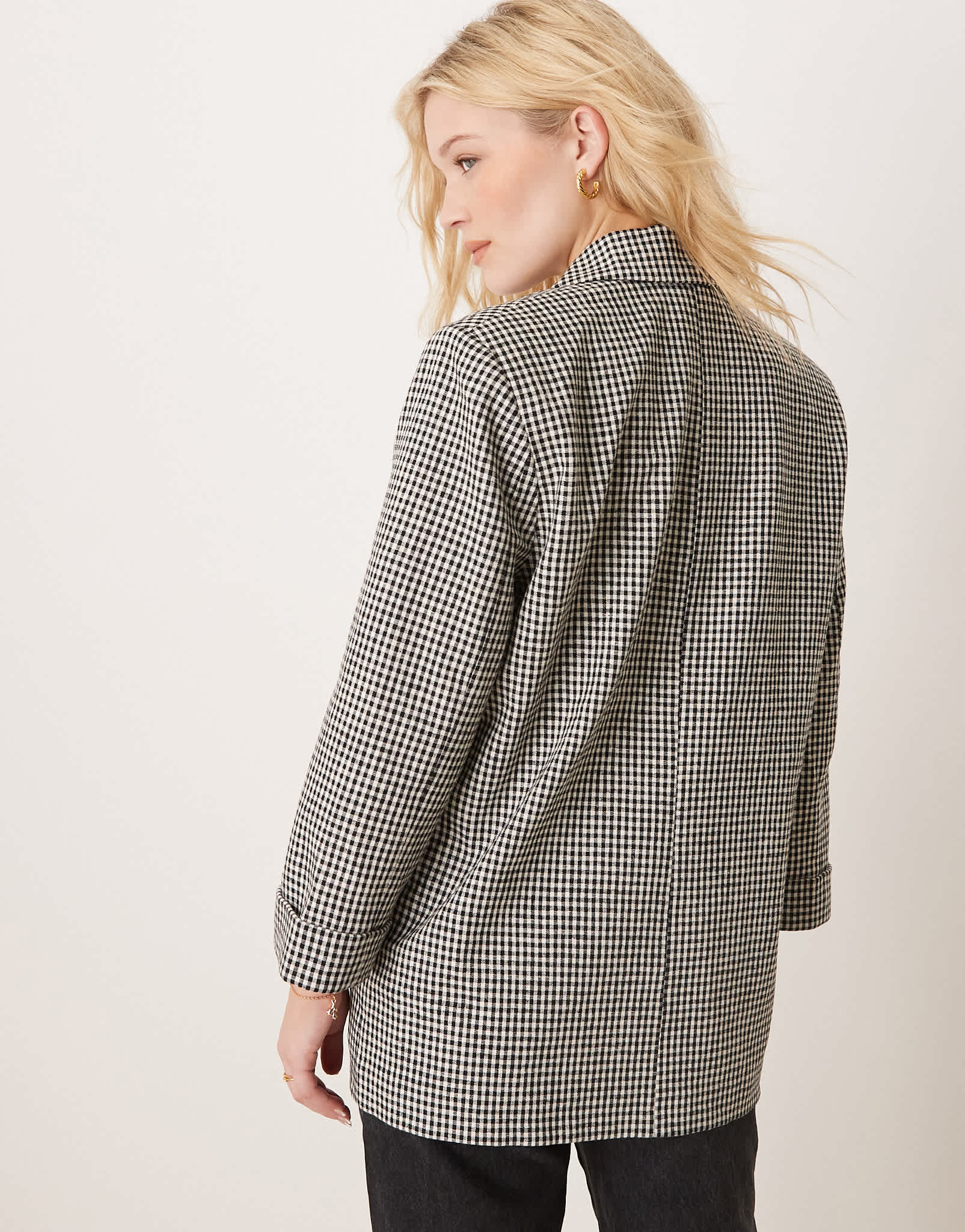 Abercrombie & Fitch slouchy double breasted blazer in black gingham - ASOS Sample Sale