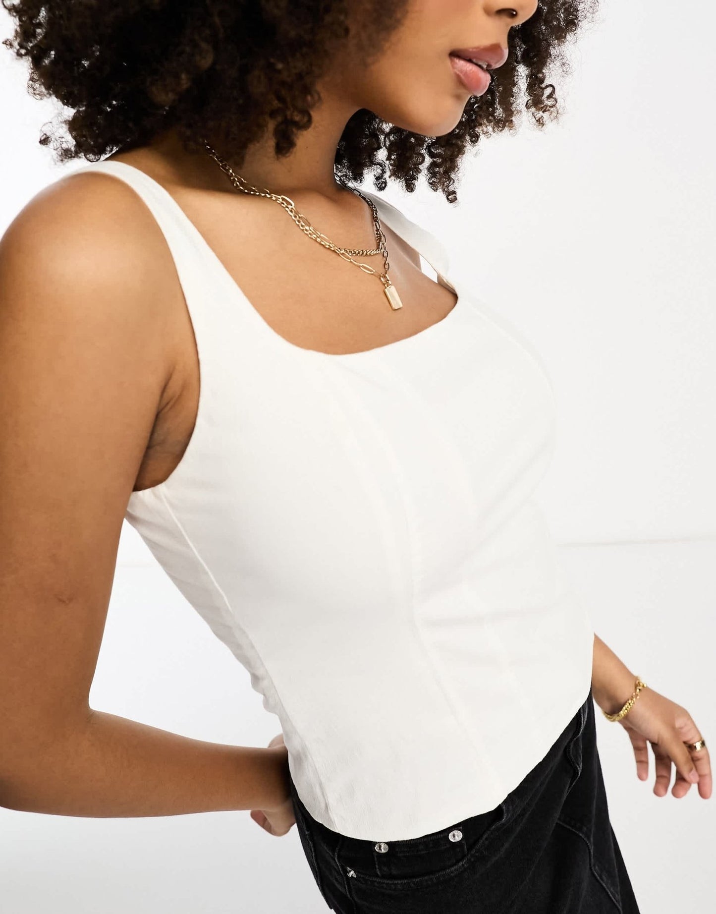 Abercrombie & Fitch square neck top in white - ASOS Sample Sale