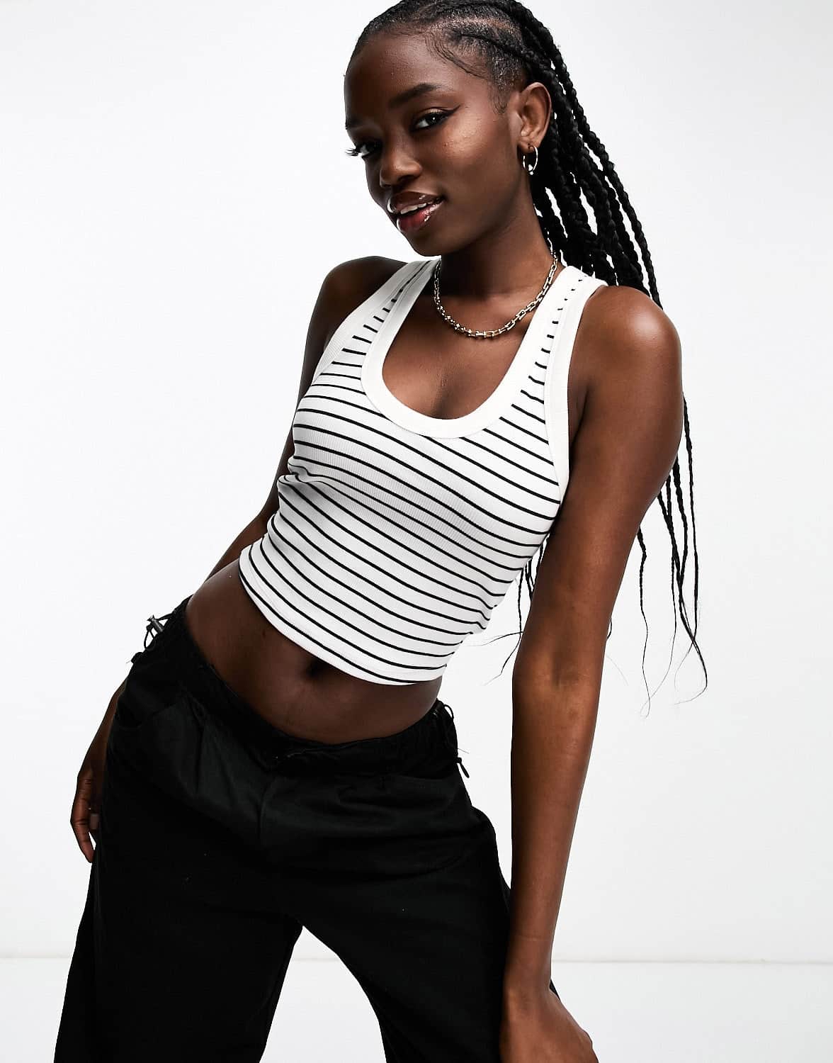 Abercrombie & Fitch striped tank top in white - ASOS Sample Sale