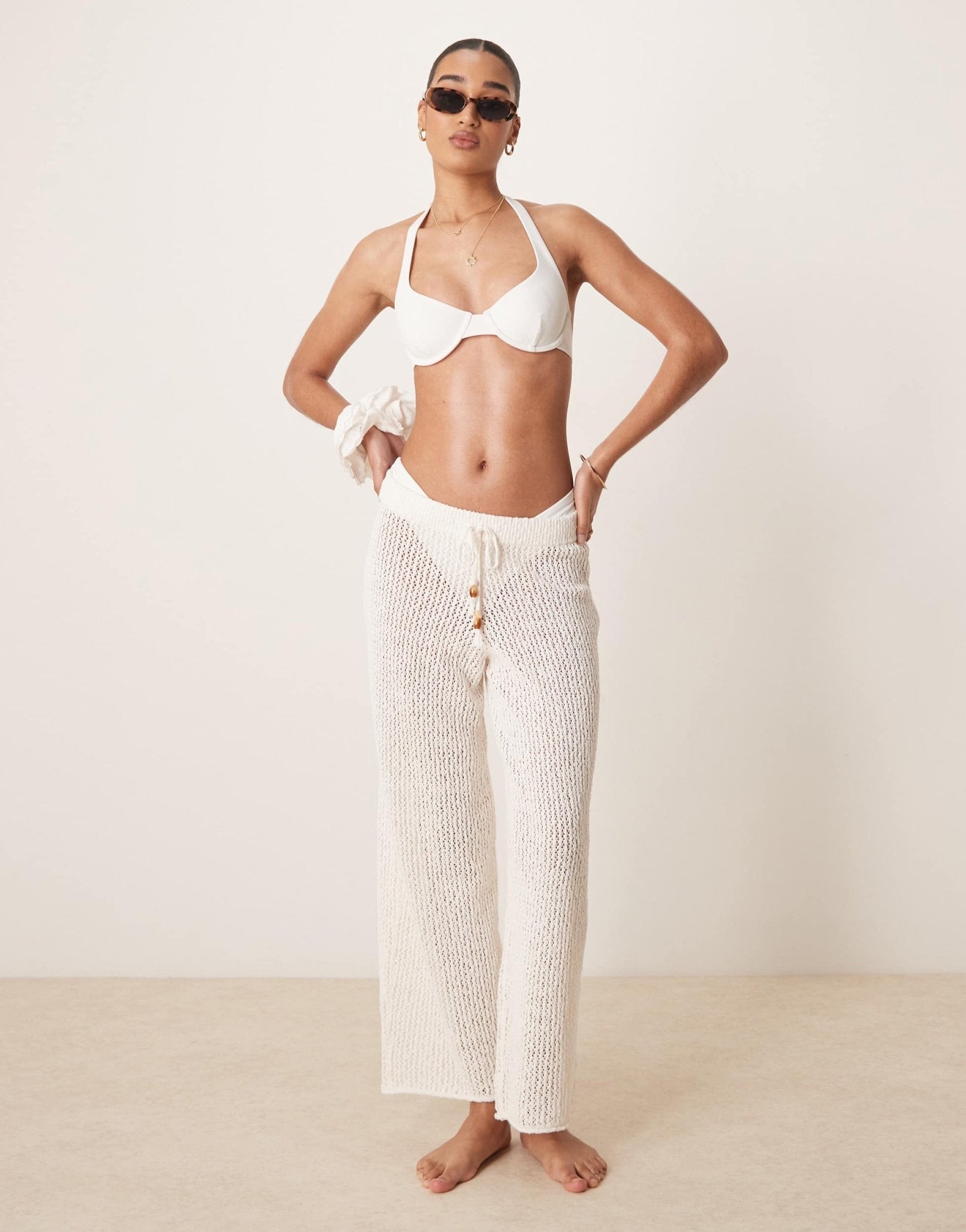Abercrombie & Fitch swim sheer knitted trouser in white - ASOS Sample Sale