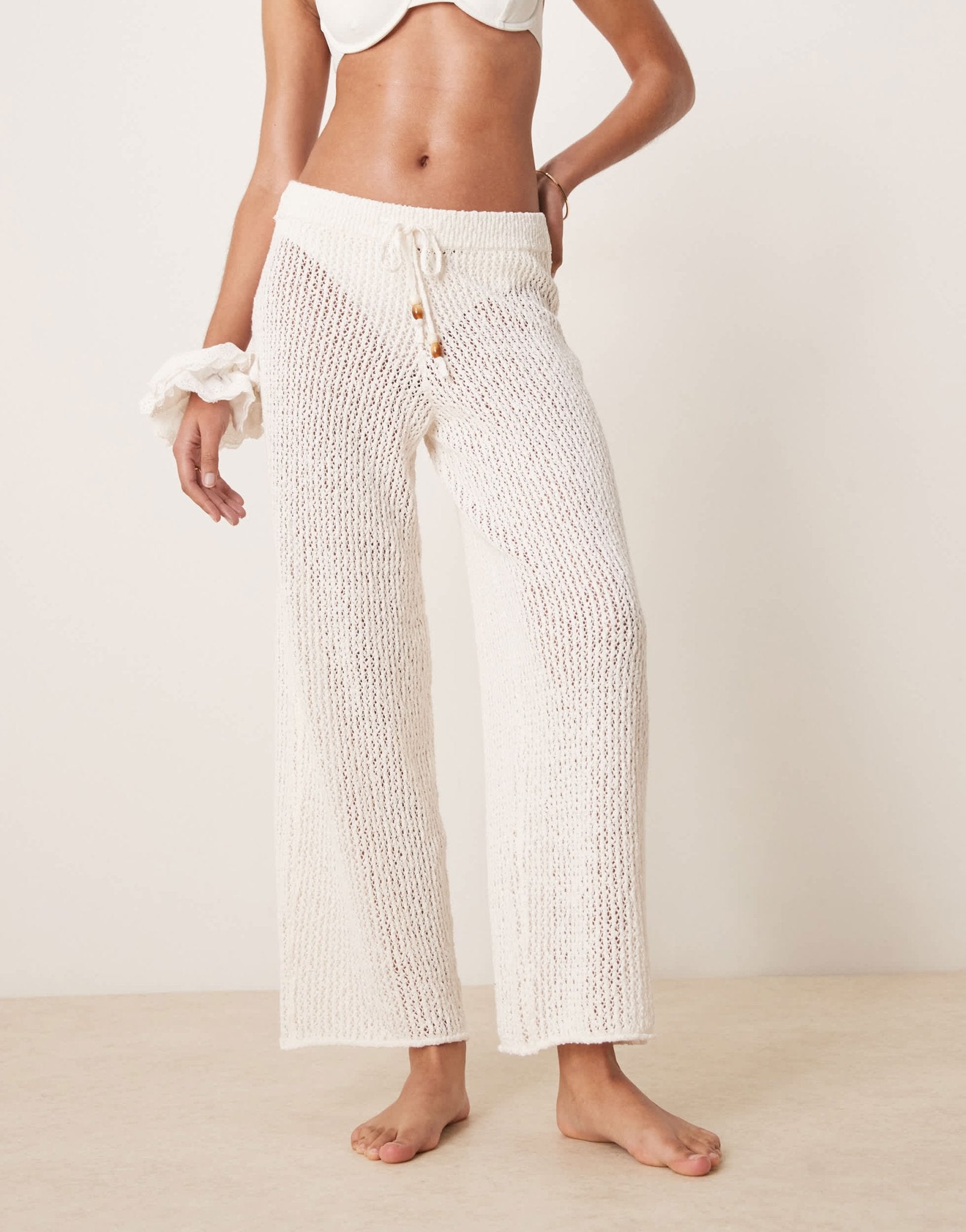 Abercrombie & Fitch swim sheer knitted trouser in white - ASOS Sample Sale