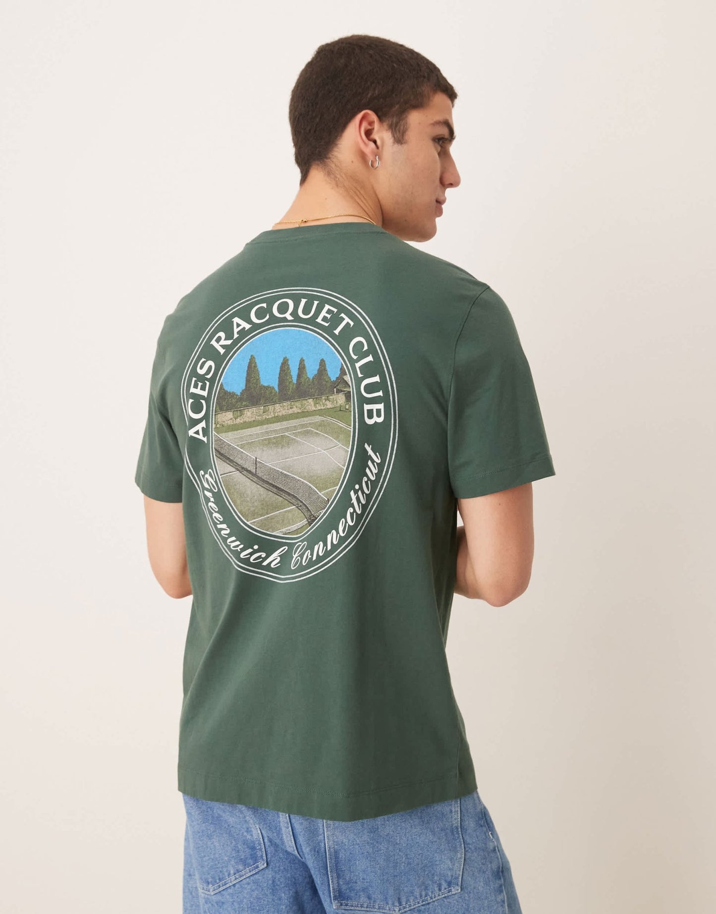 Abercrombie & Fitch tennis back print classic t-shirt in grey - ASOS Sample Sale