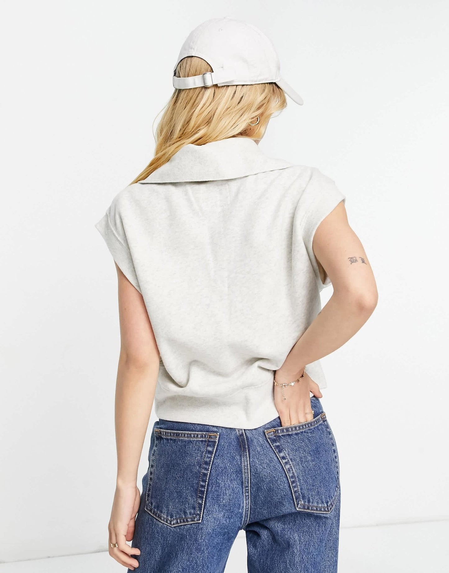 Abercrombie & Fitch terry shoulder pad vest in grey - ASOS Sample Sale