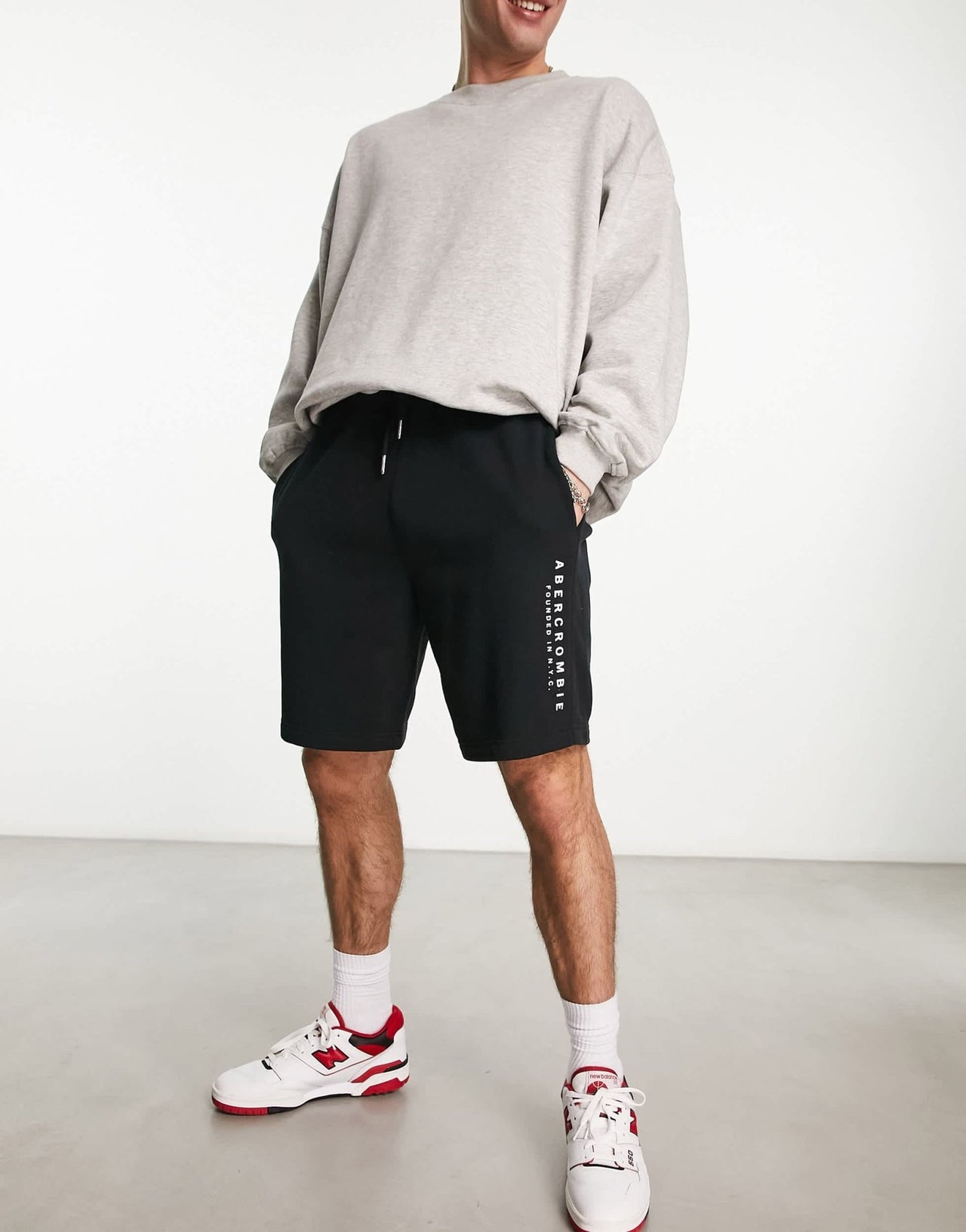 Abercrombie & Fitch terry trend logo short in black - ASOS Sample Sale