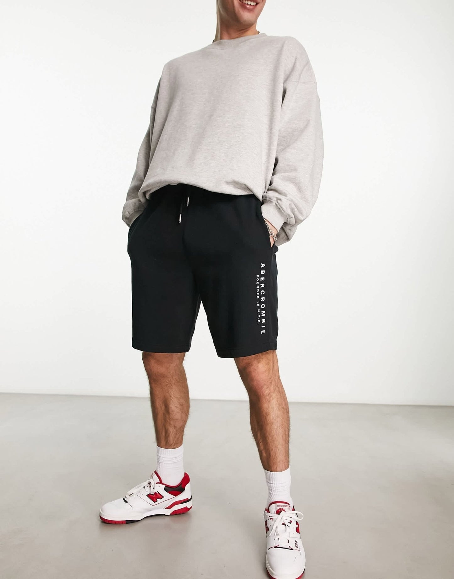 Abercrombie & Fitch terry trend logo short in black - ASOS Sample Sale