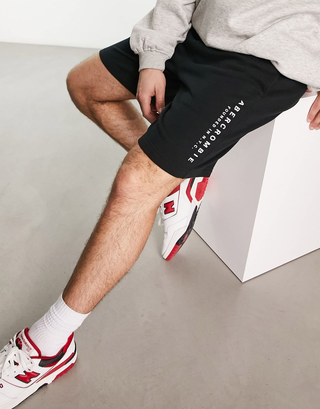Abercrombie & Fitch terry trend logo short in black - ASOS Sample Sale