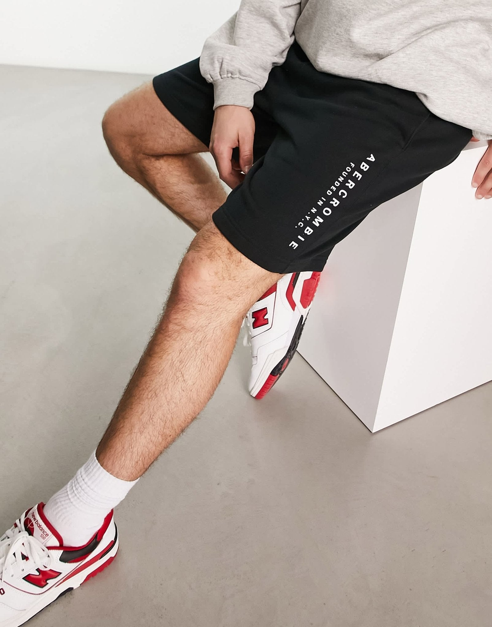 Abercrombie & Fitch terry trend logo short in black - ASOS Sample Sale