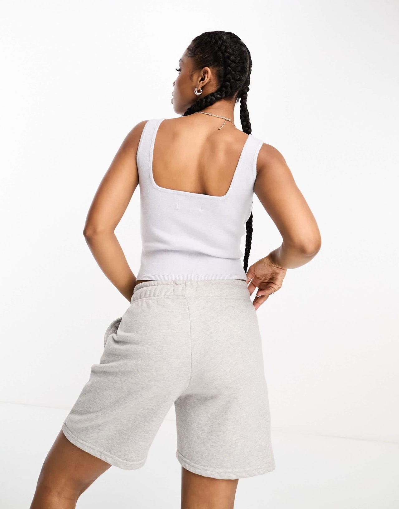 Abercrombie & Fitch textured square neck tank top in grey - ASOS Sample Sale